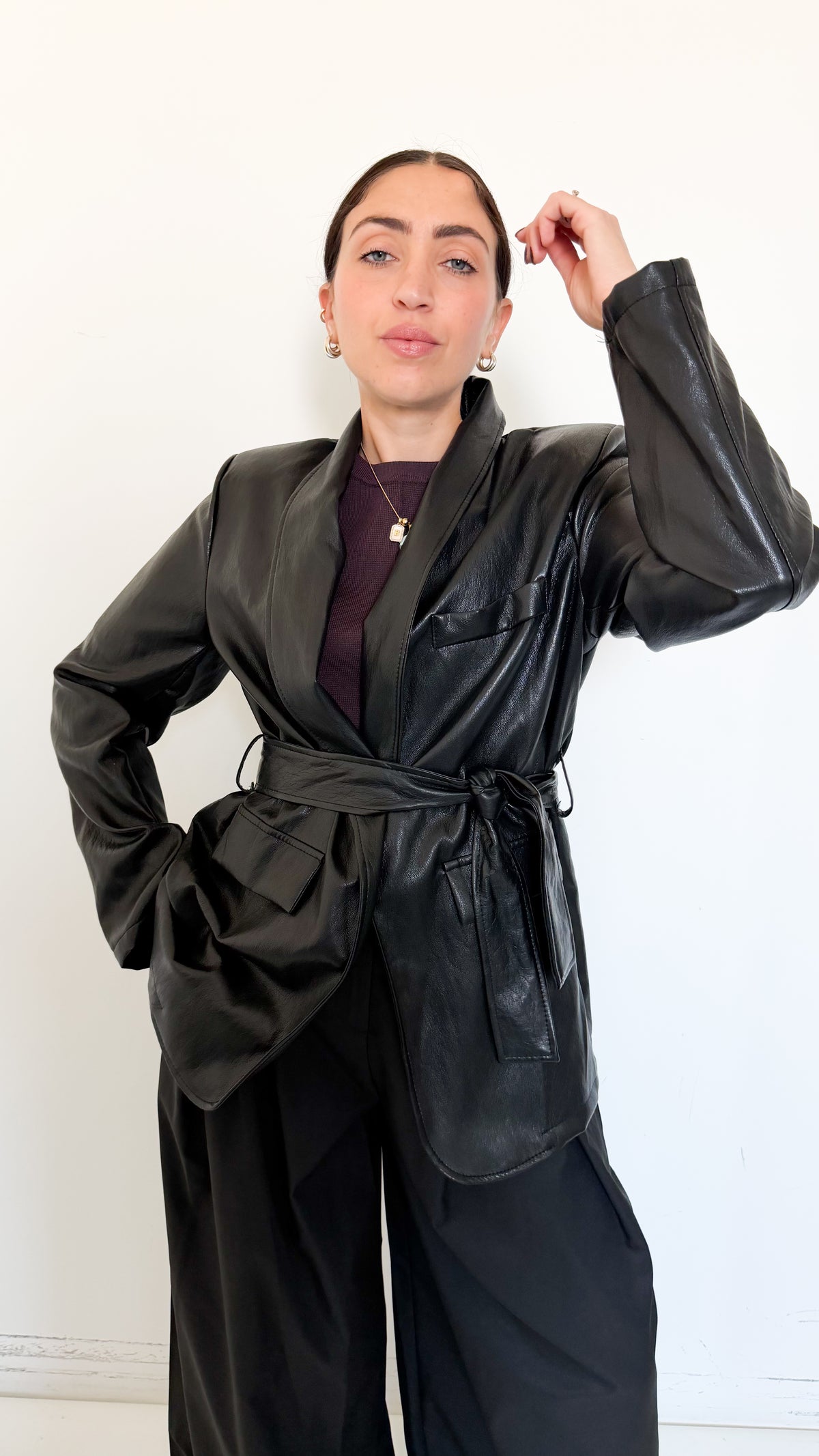 Blazer Nero Con Cintura