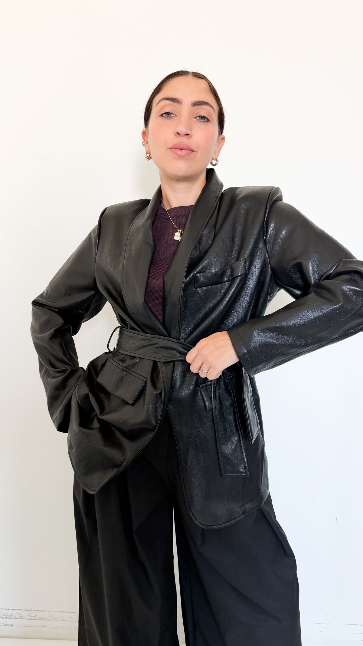 Blazer Nero Con Cintura