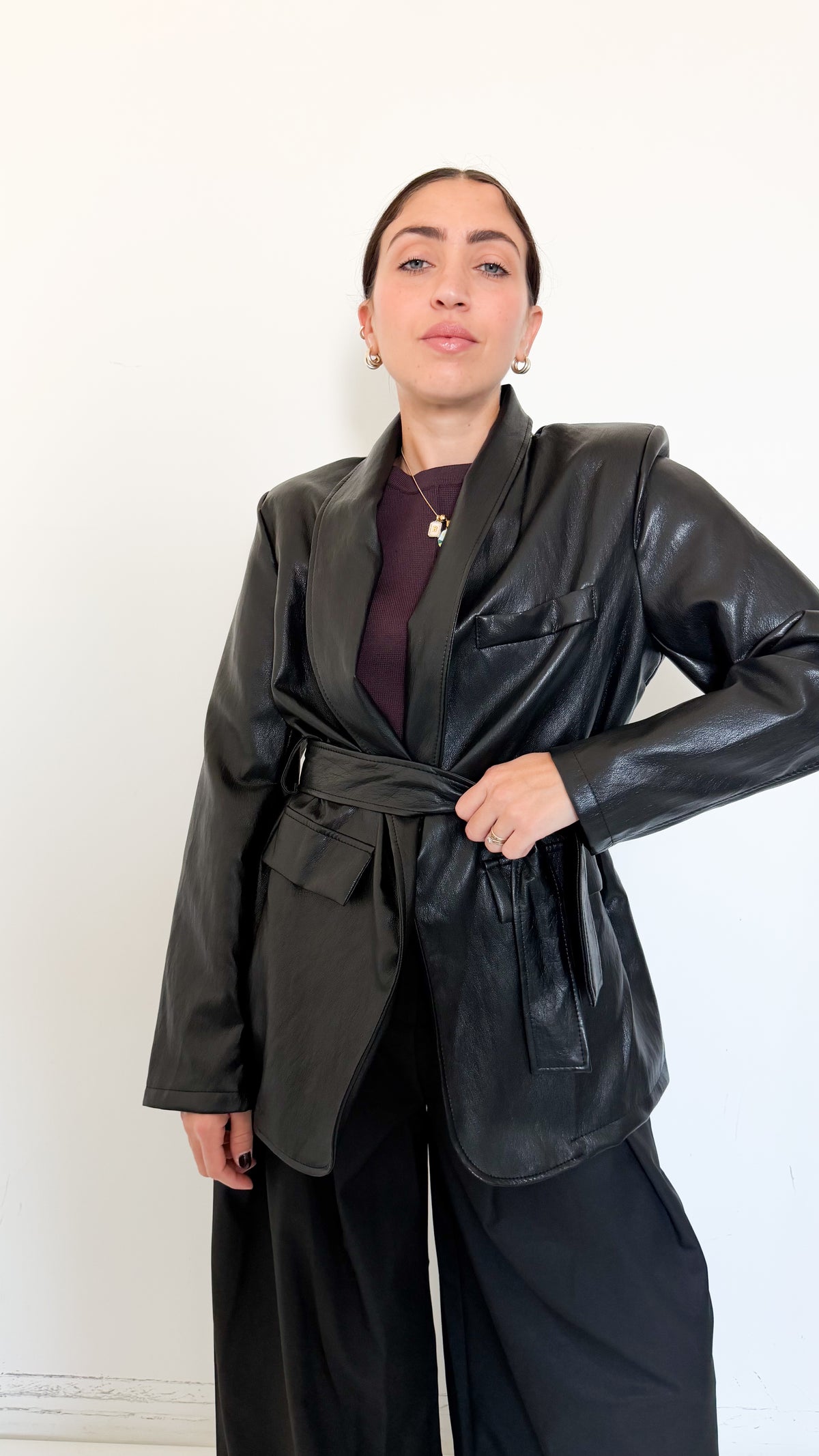 Blazer Nero Con Cintura