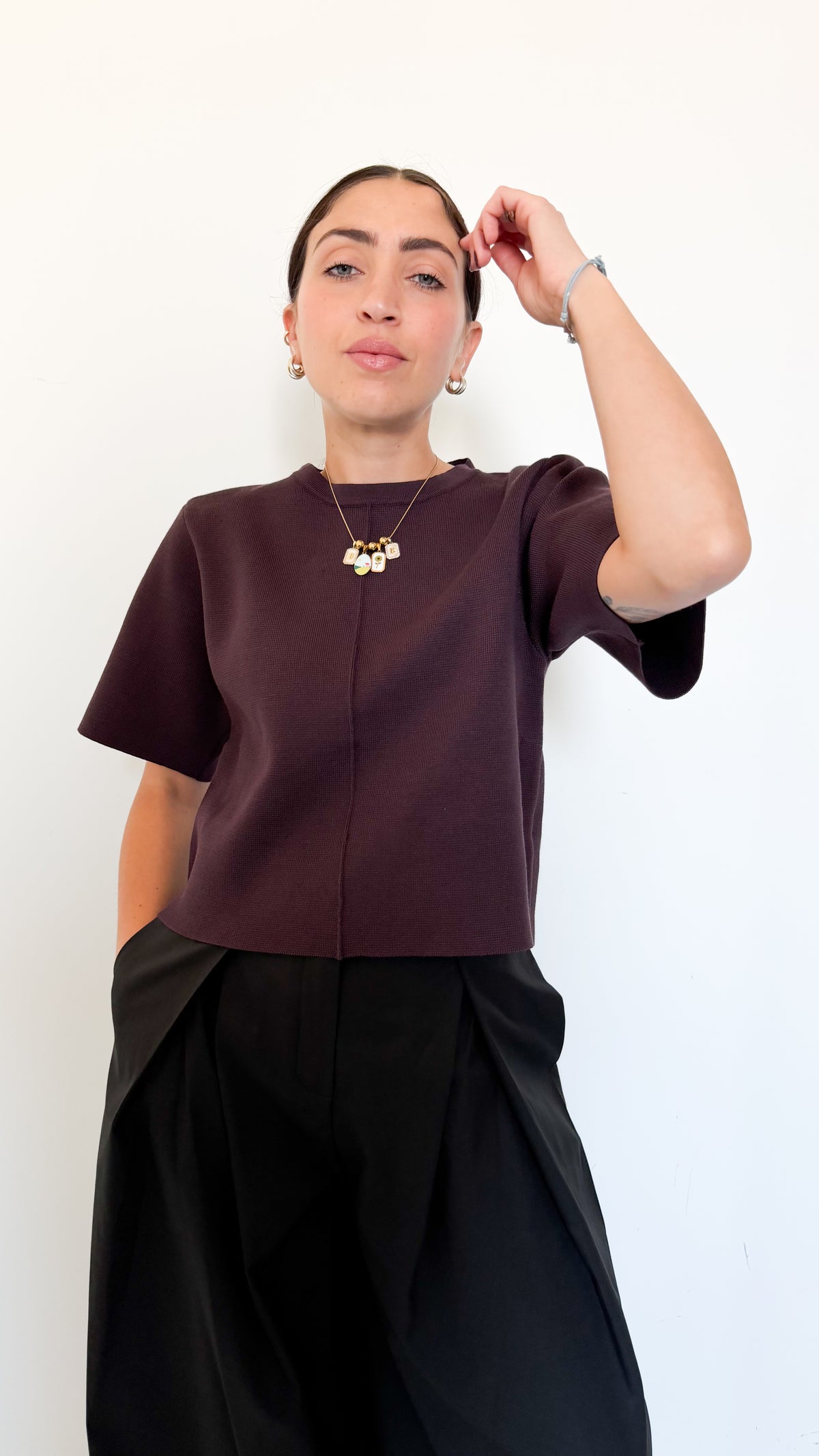Maglia Borgogna Mezza Manica Con Spalline
