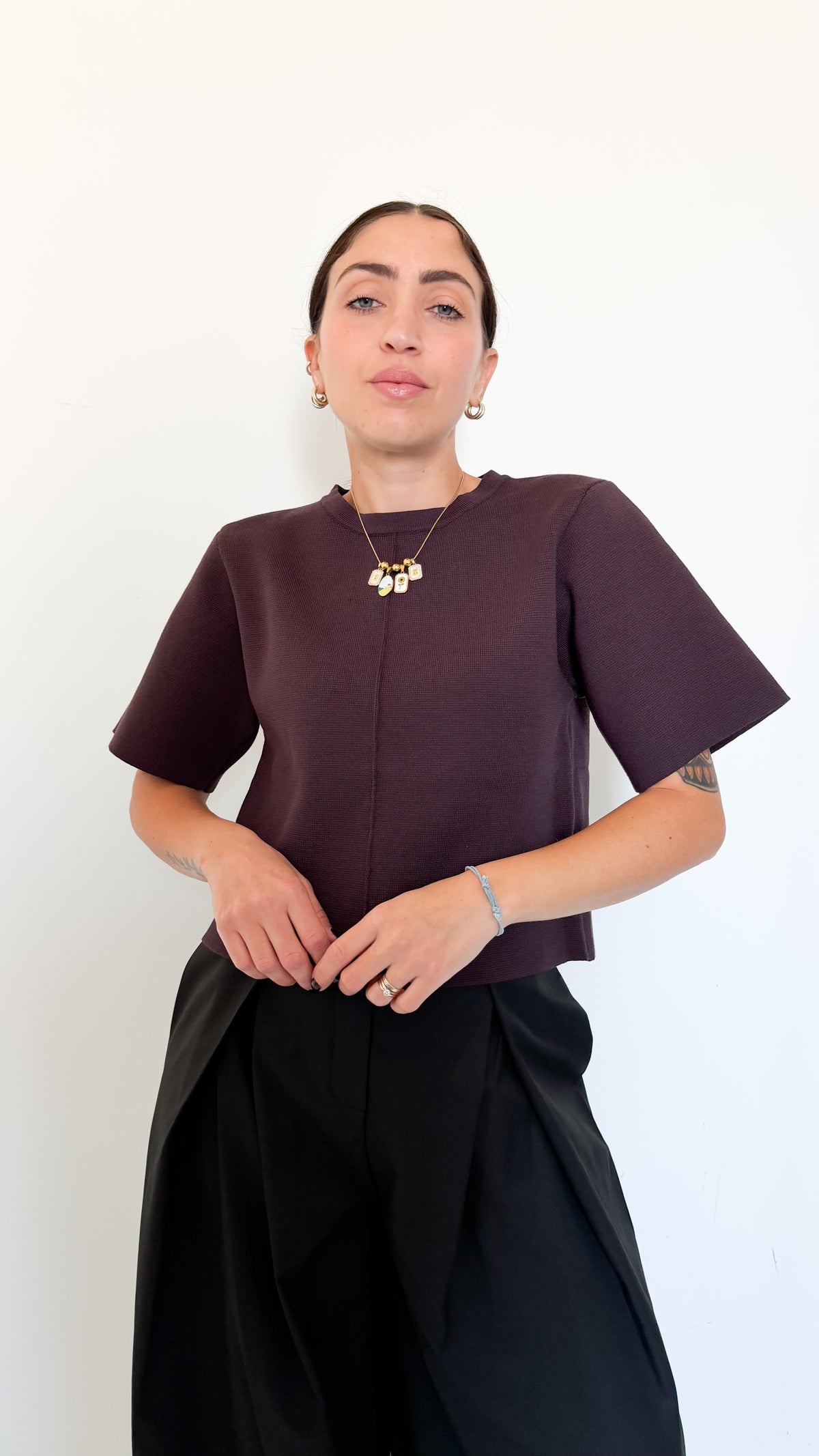 Maglia Borgogna Mezza Manica Con Spalline