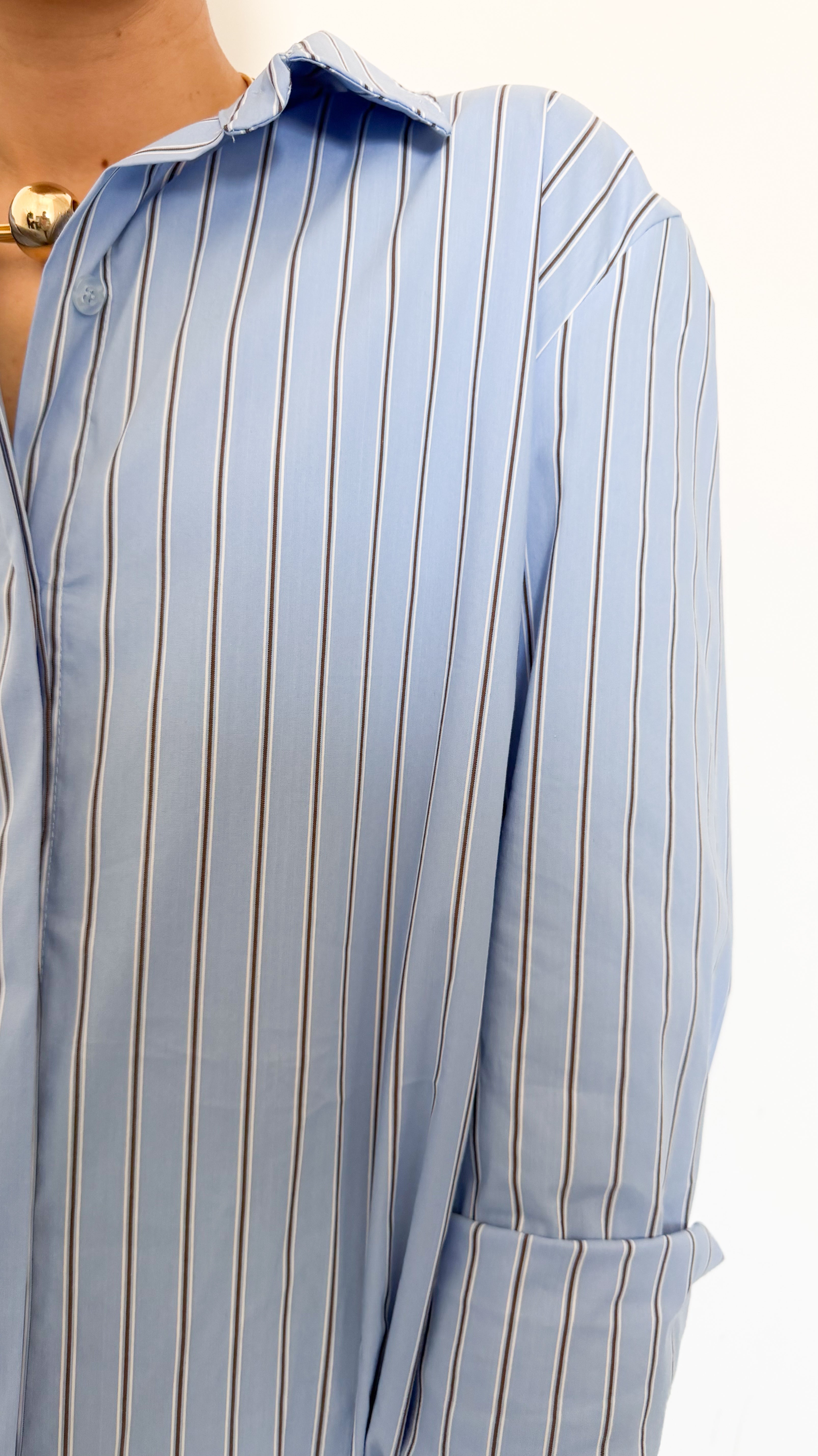 Camicia Celeste A Righe