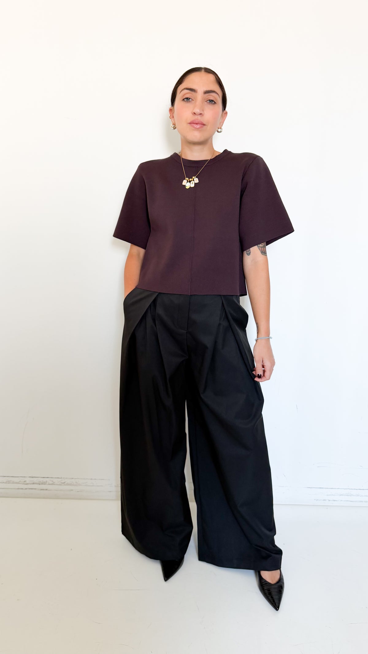 Pantaloni Neri Con Pinces