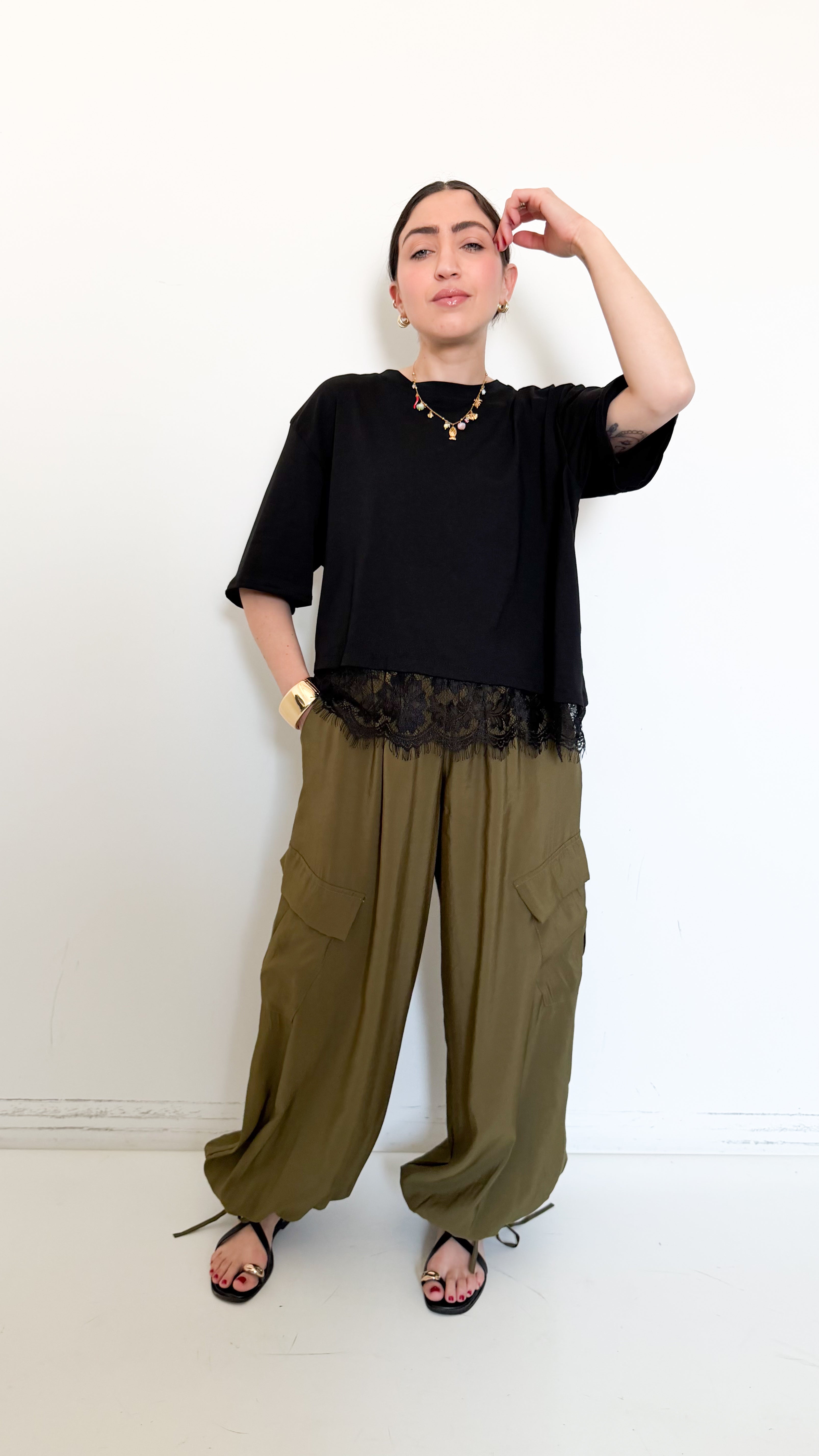 Pantaloni Cargo Verdi