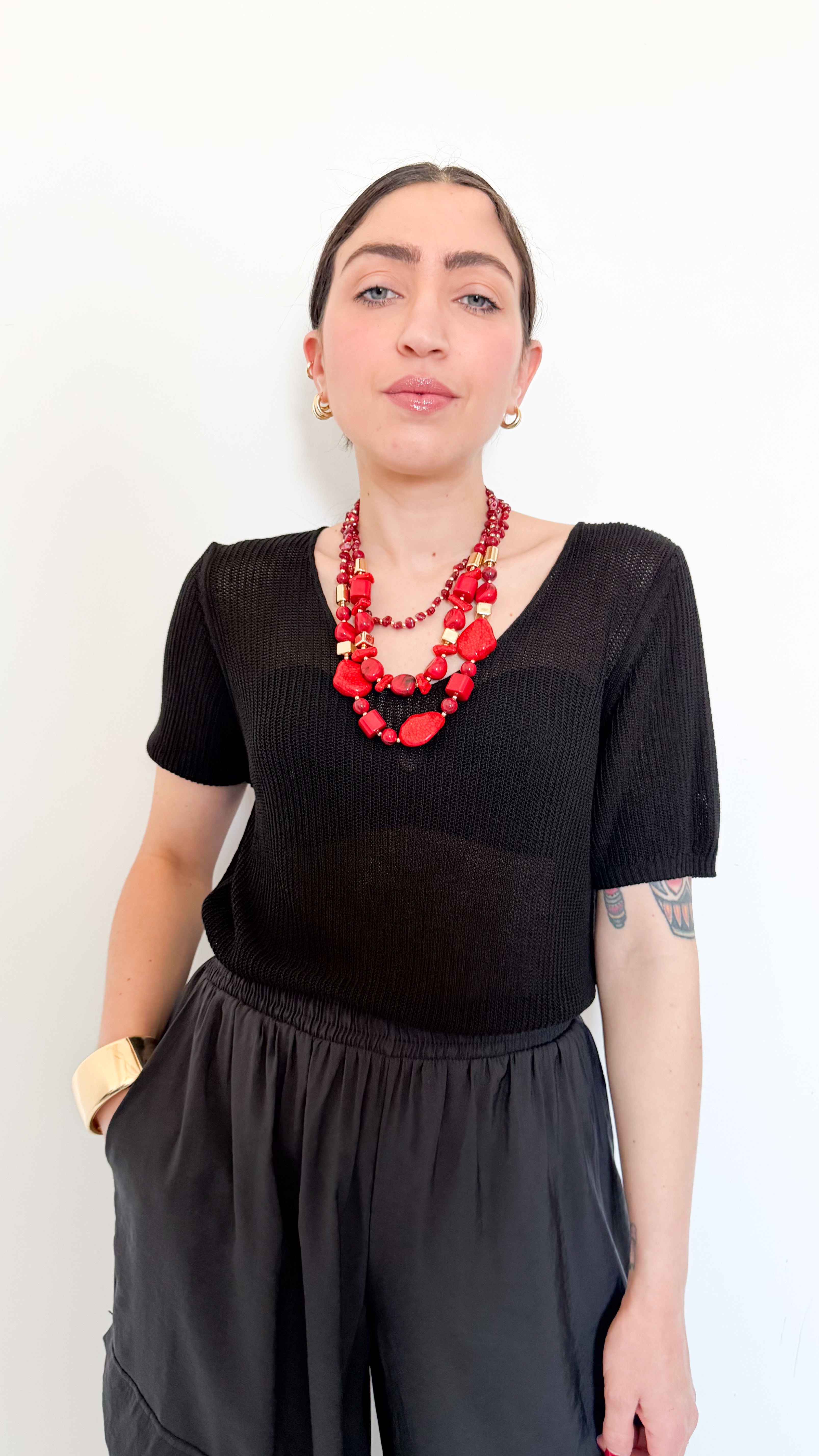 Maglia Nera A Coste