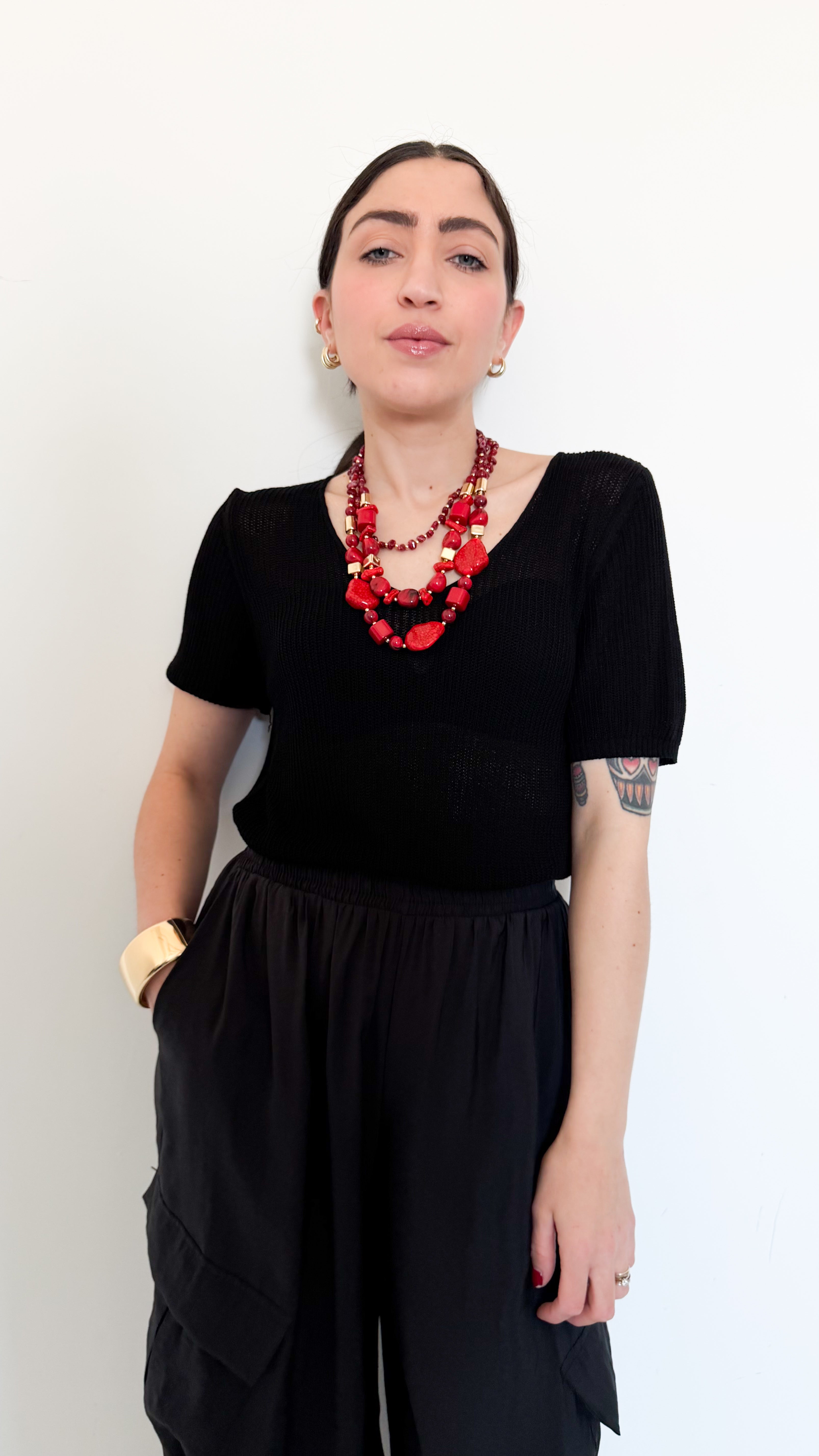 Maglia Nera A Coste