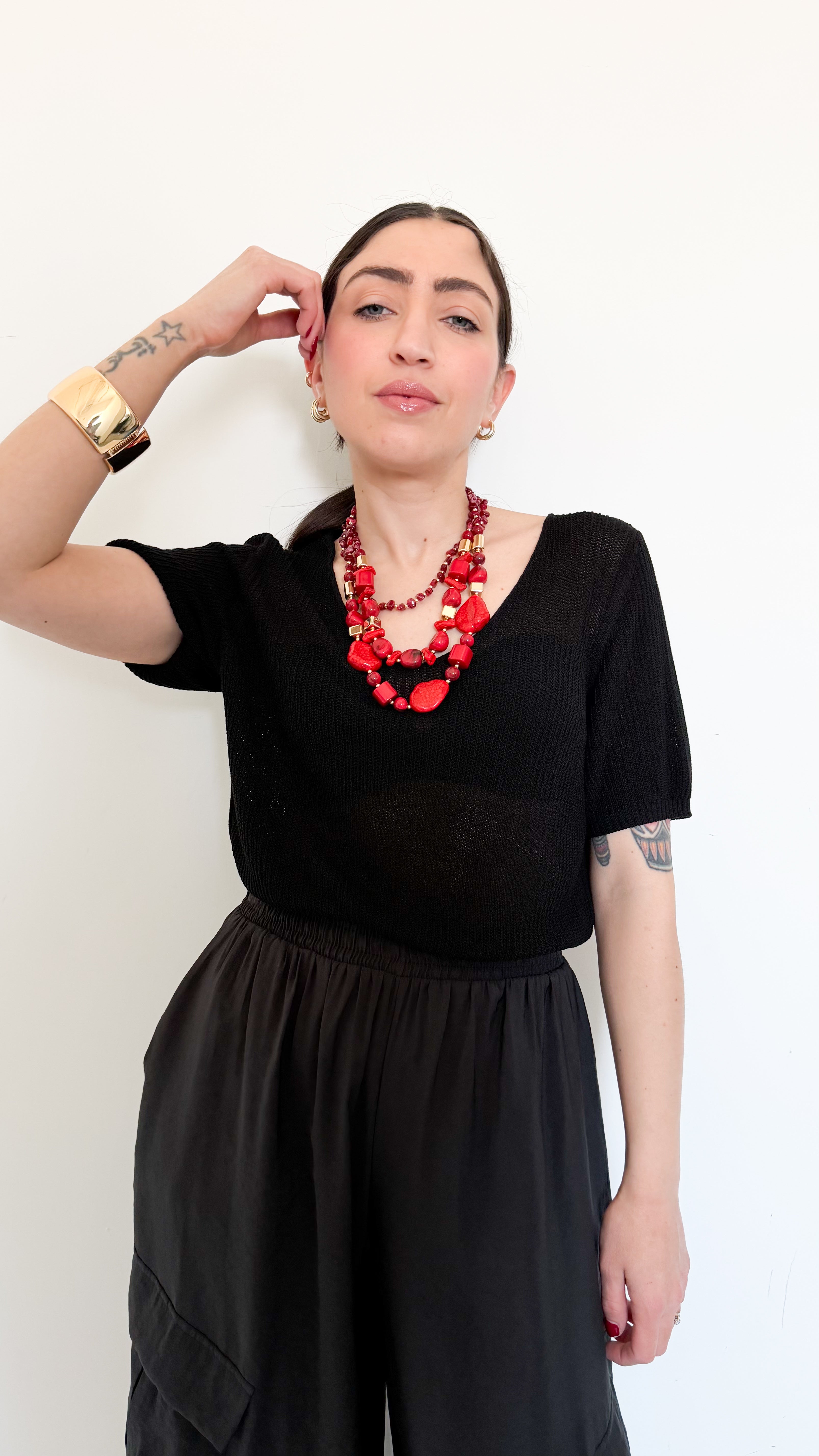 Maglia Nera A Coste
