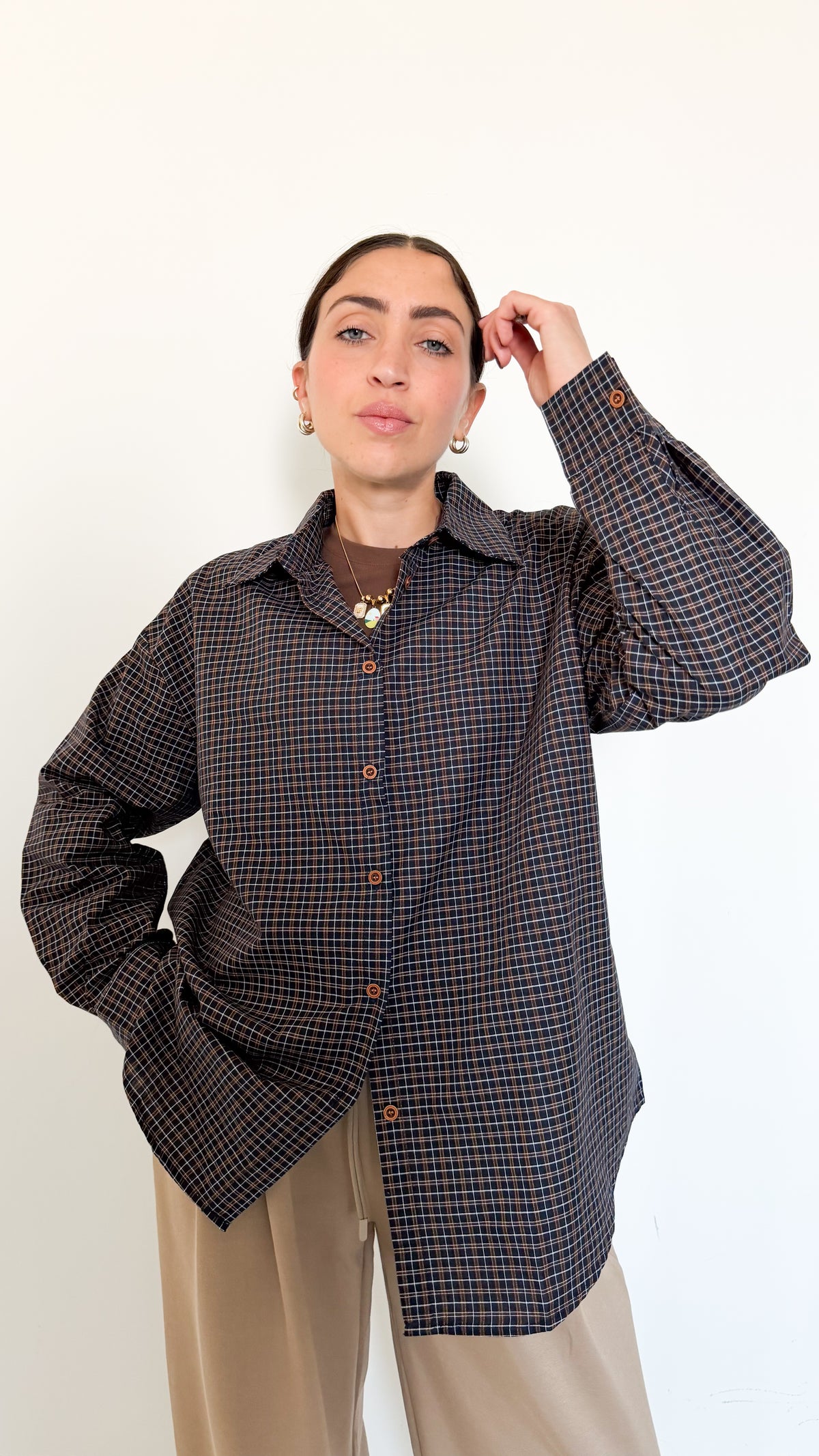 Camicia A Quadri Blu