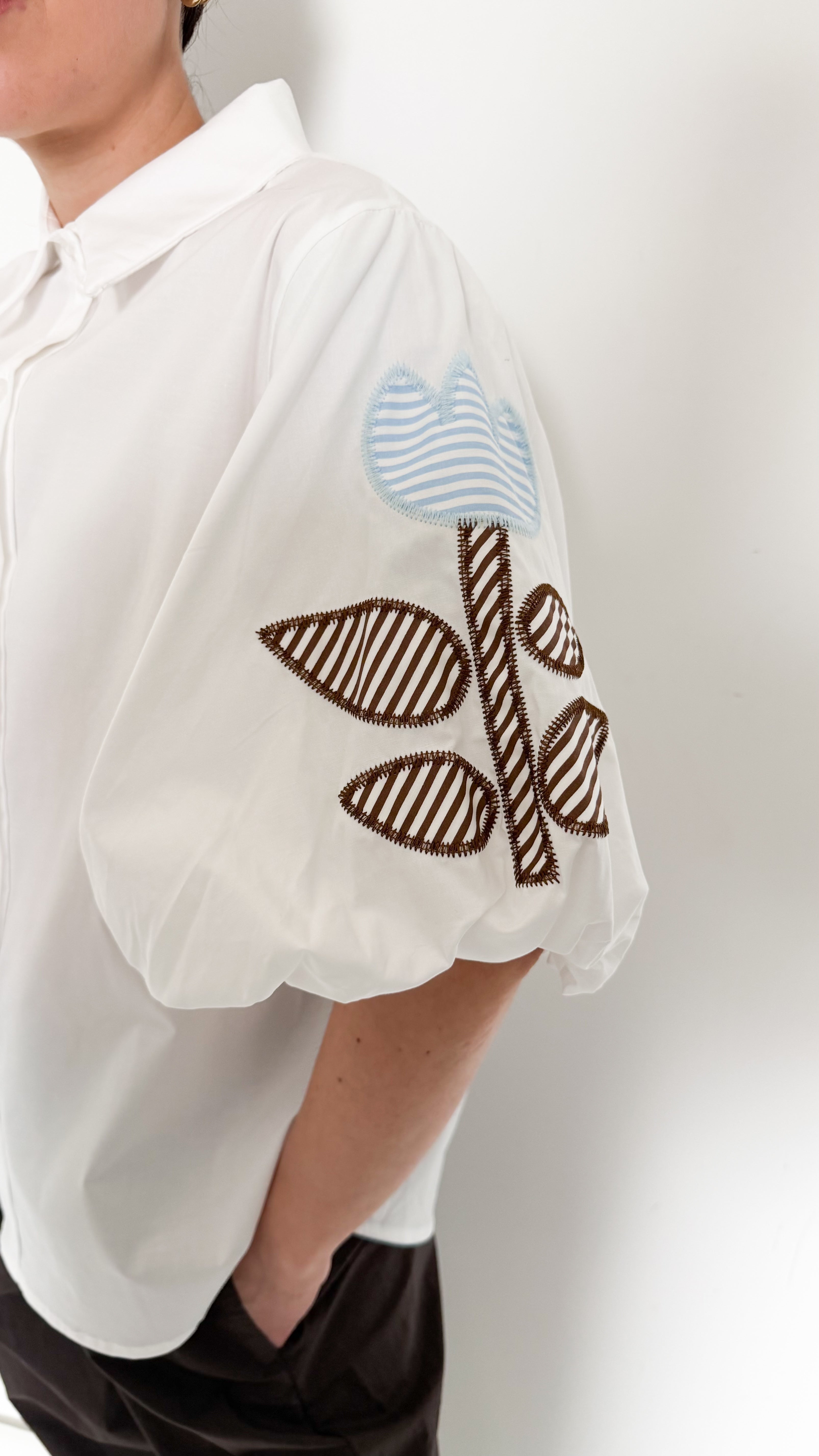 Camicia Mezza Manica Con Dettaglio