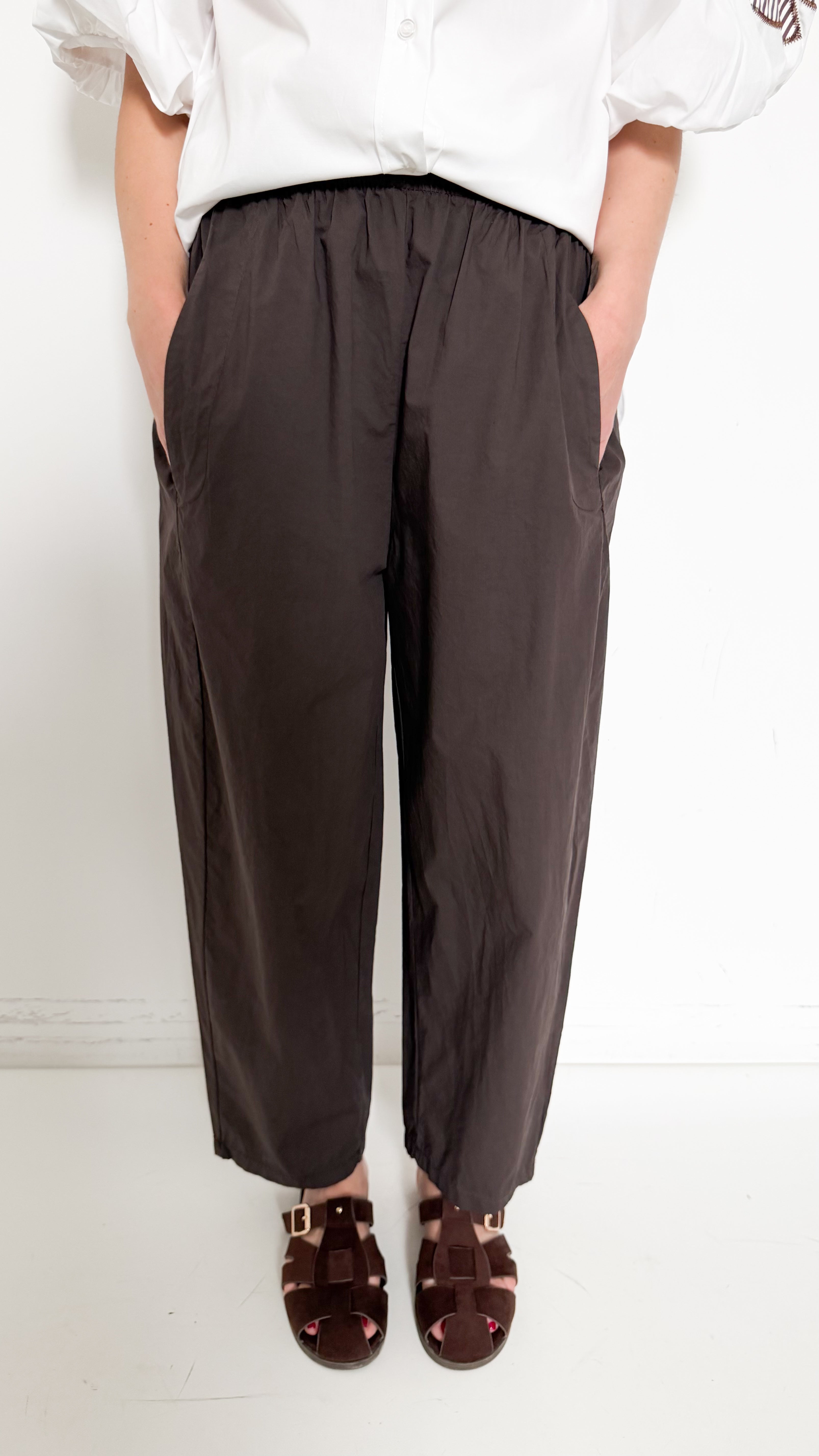 Pantaloni Marroni In Cotone