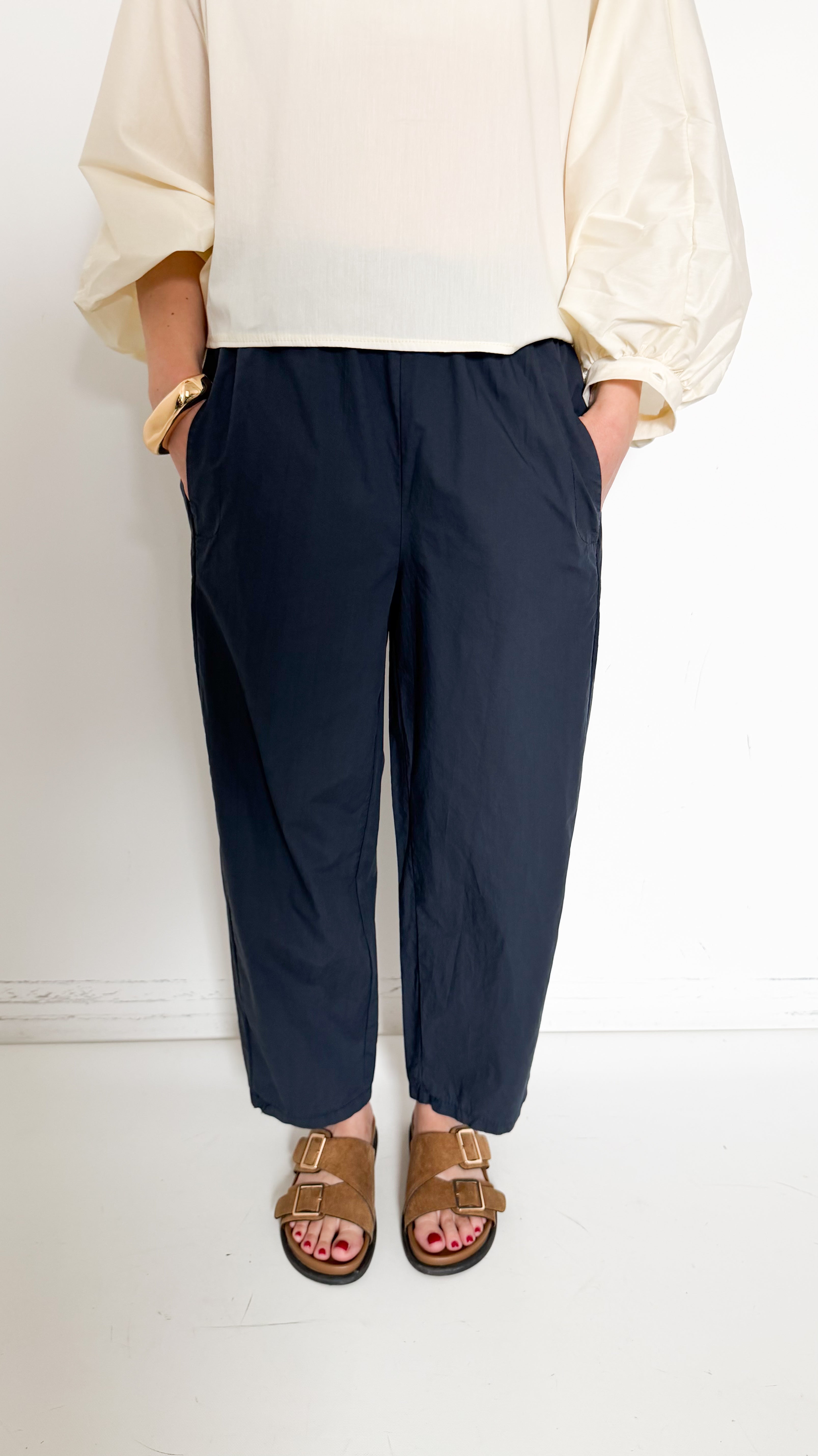 Pantaloni Blu In Cotone