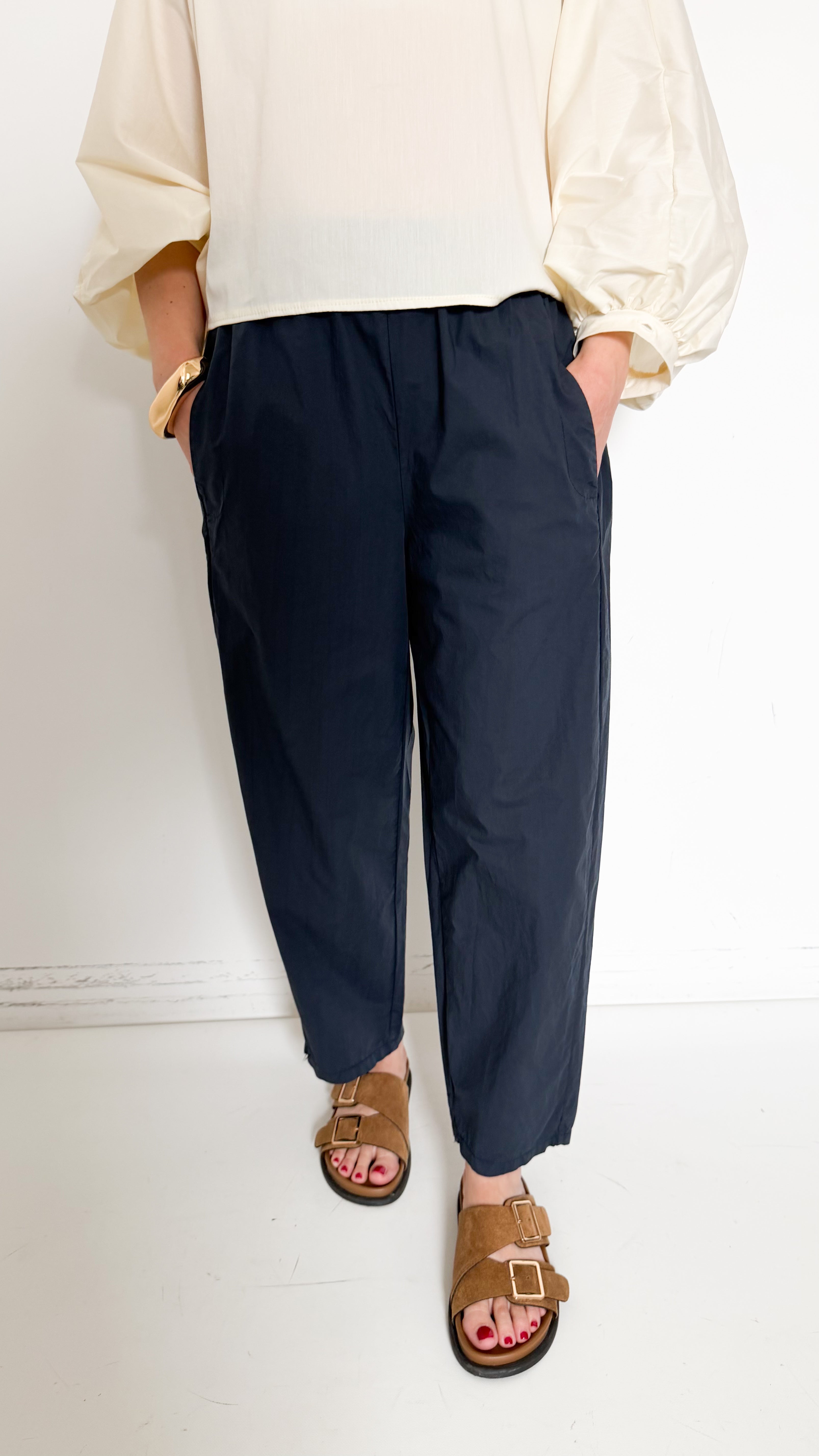 Pantaloni Blu In Cotone