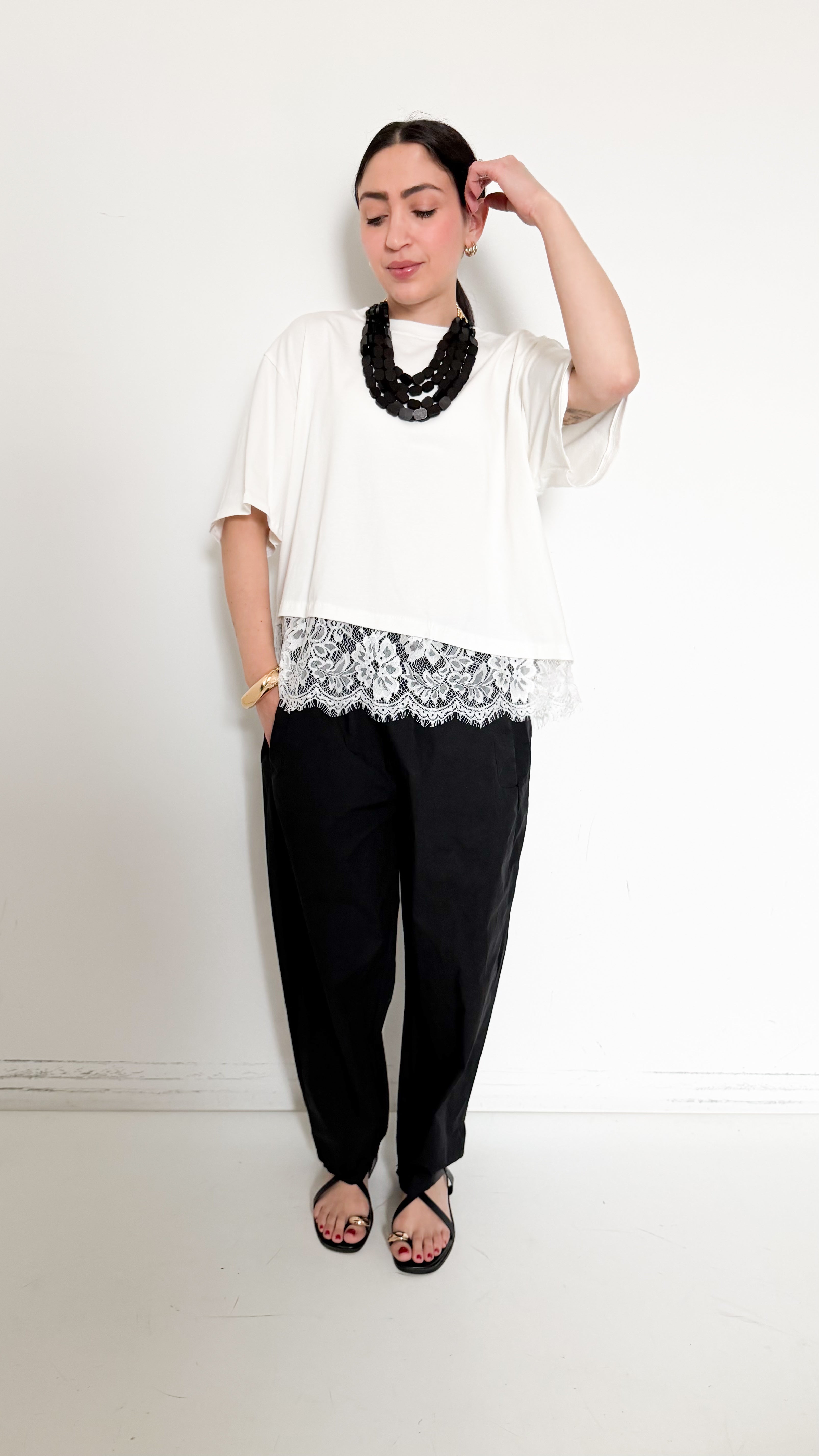 Pantaloni Neri In Cotone