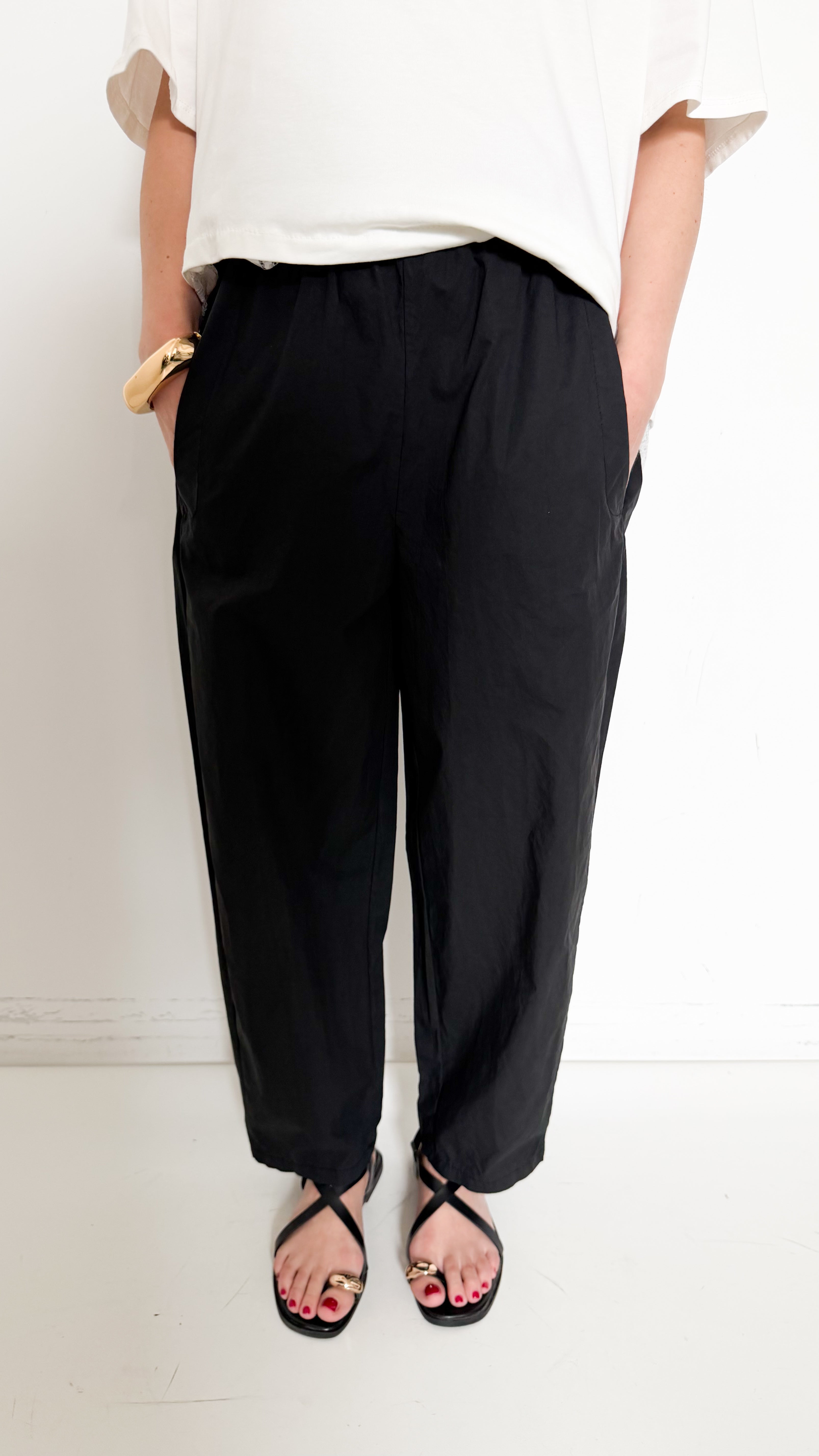 Pantaloni Neri In Cotone