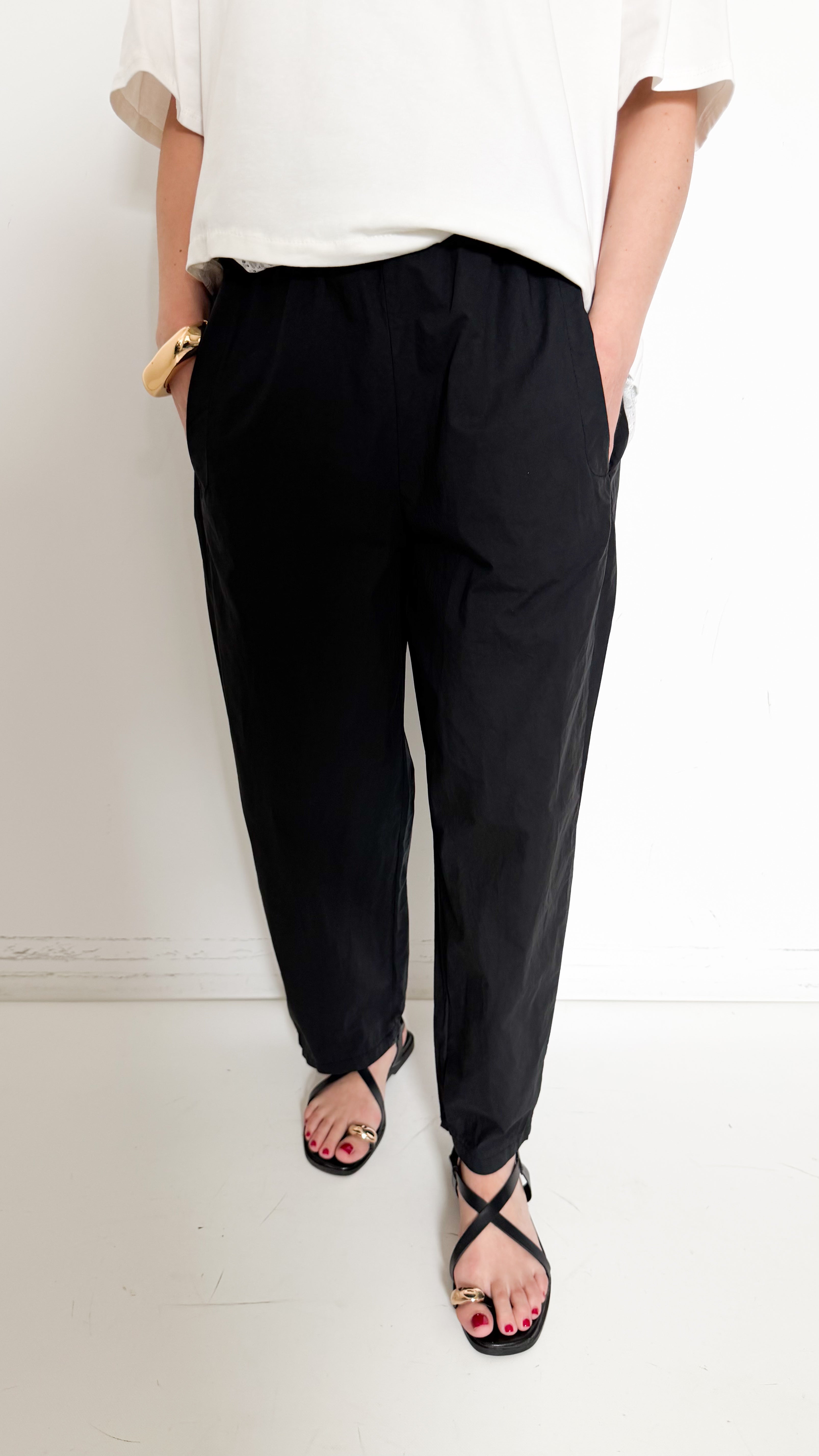 Pantaloni Neri In Cotone