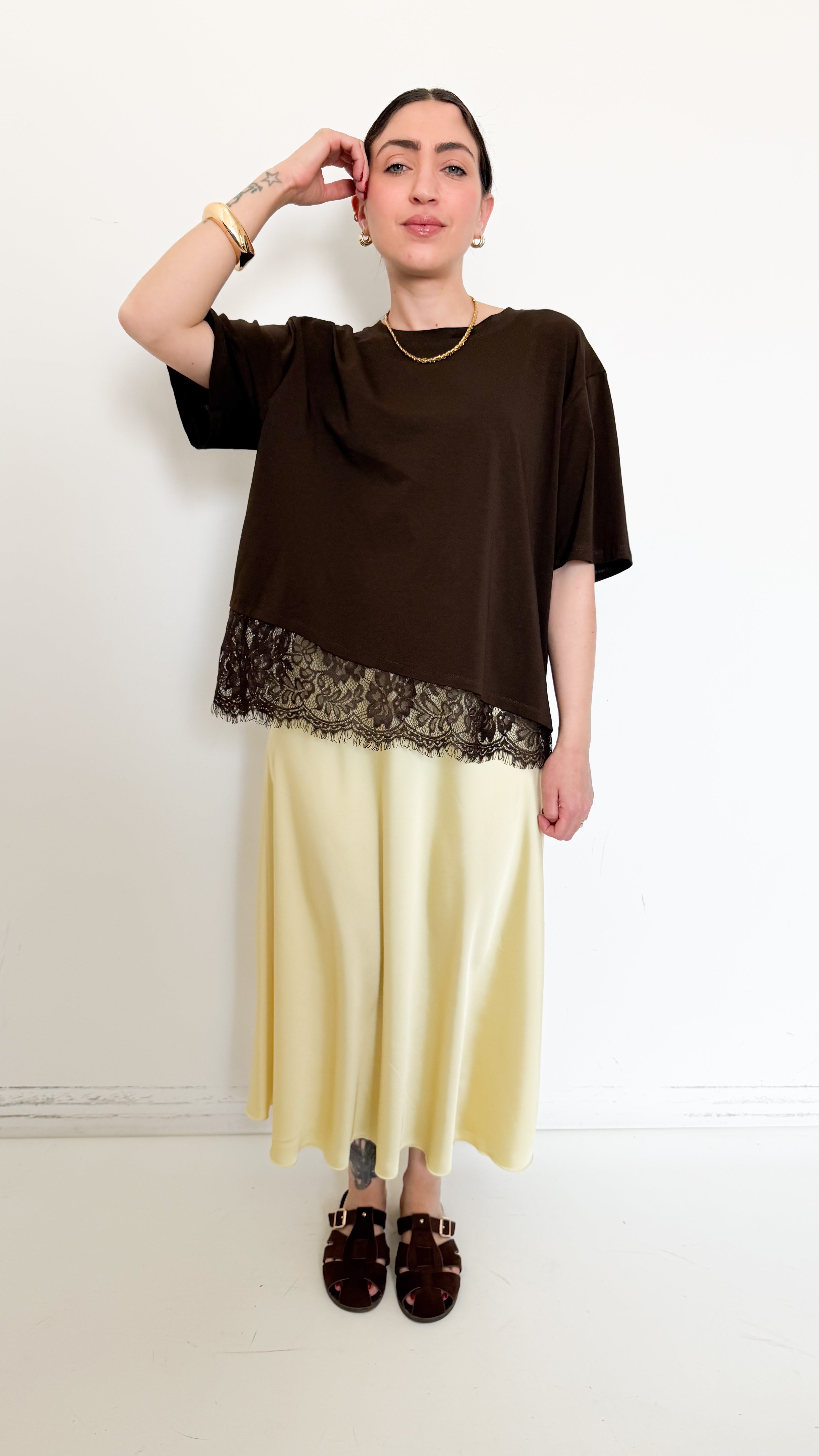 Gonna In Satin Gialla