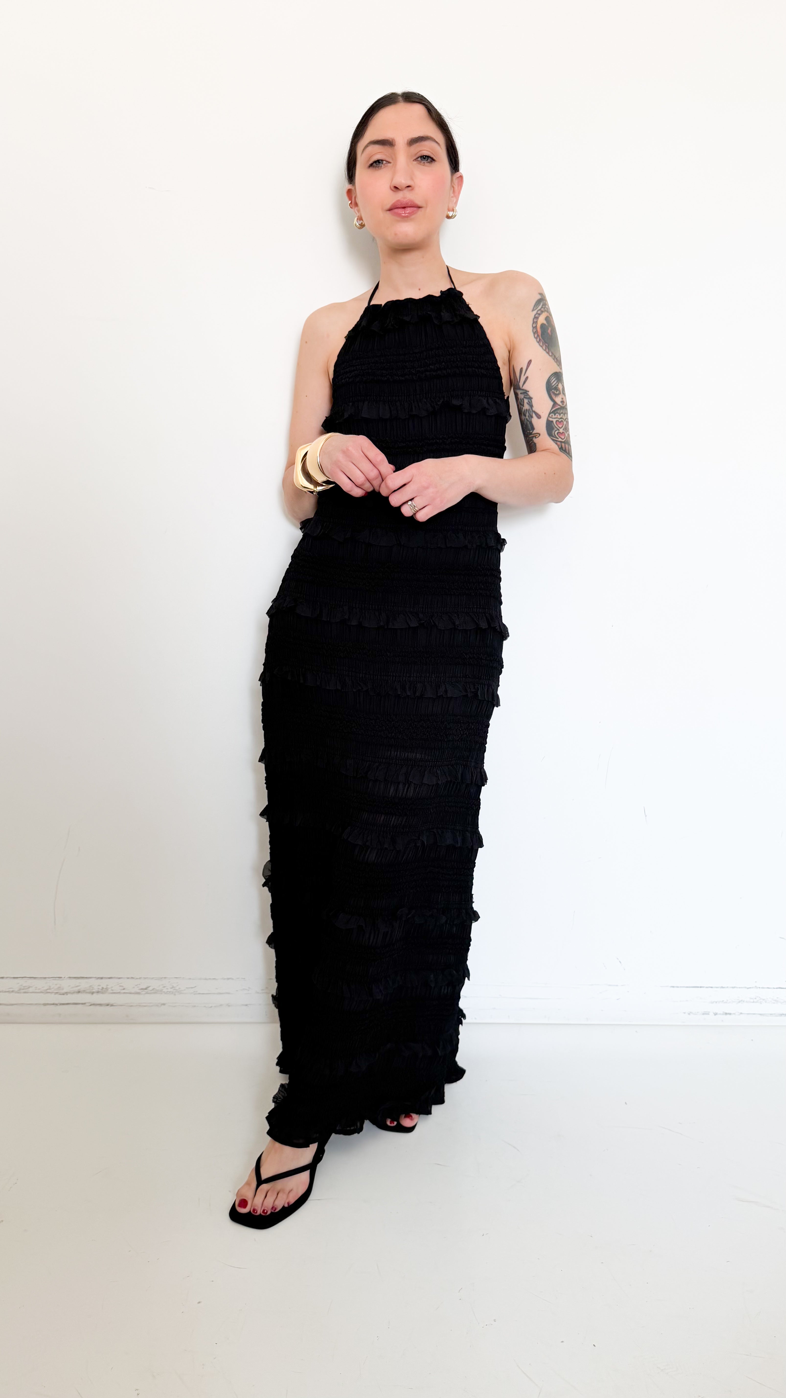 Vestito Nero Con Dettagli