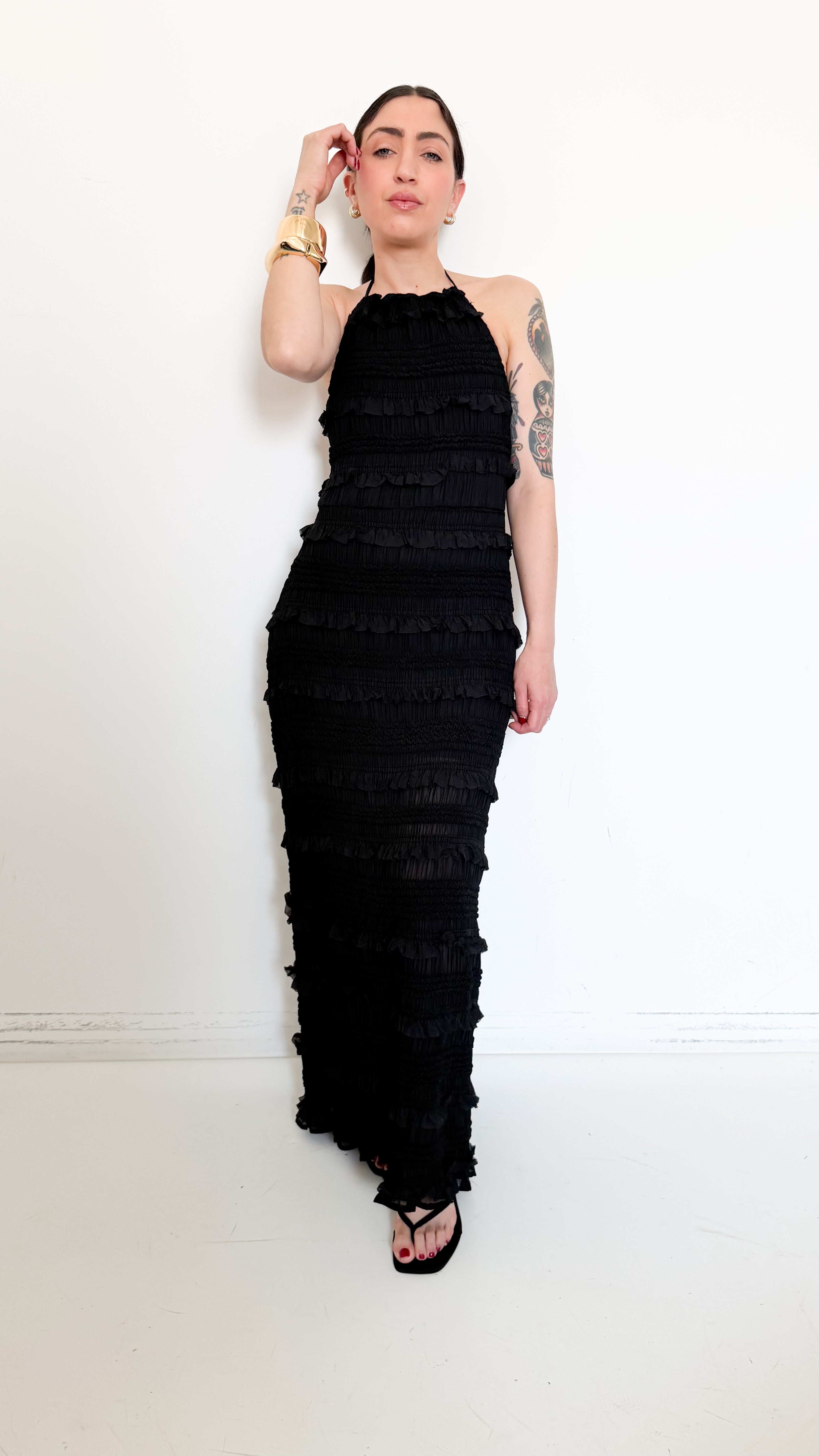 Vestito Nero Con Dettagli