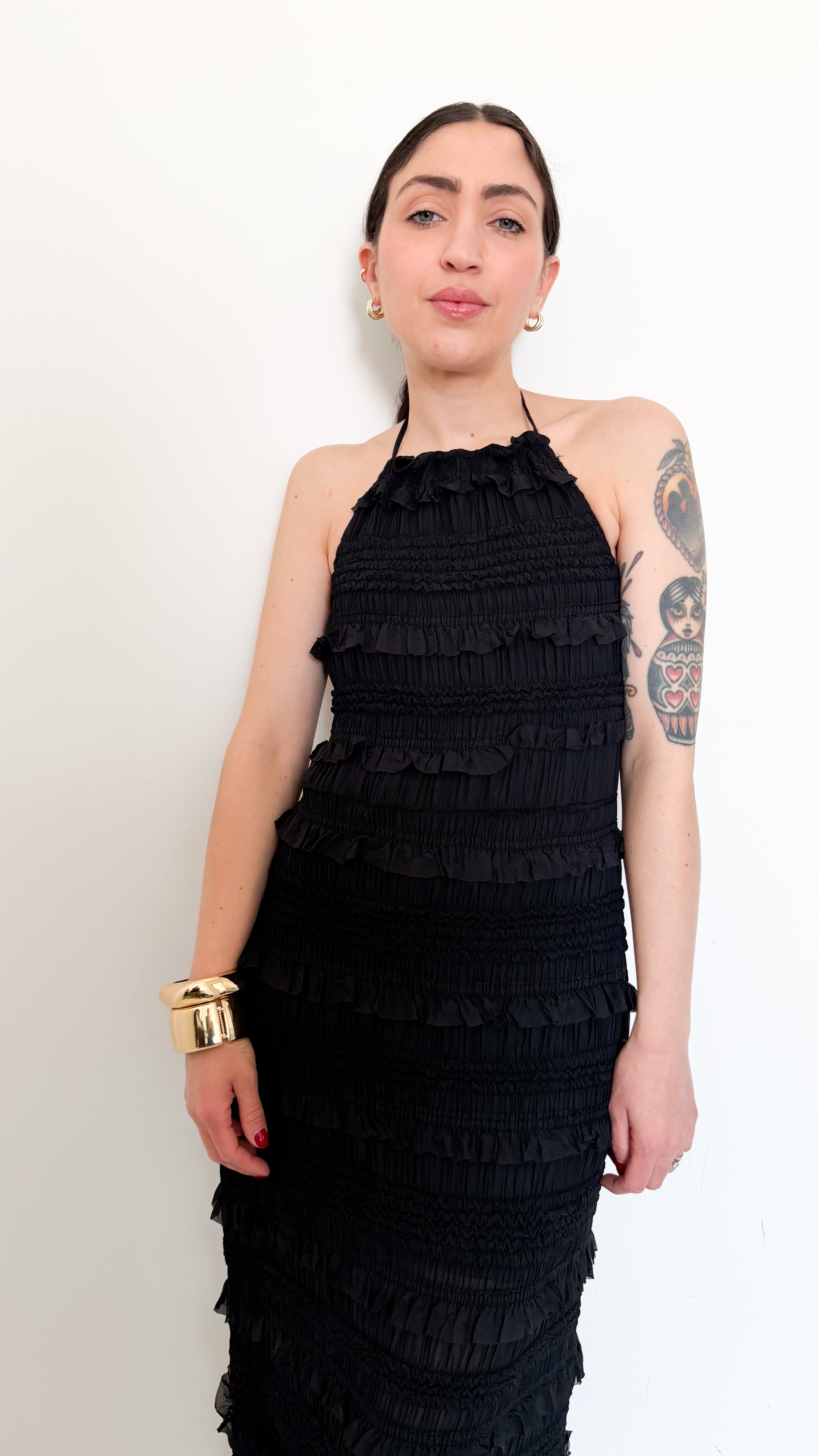 Vestito Nero Con Dettagli