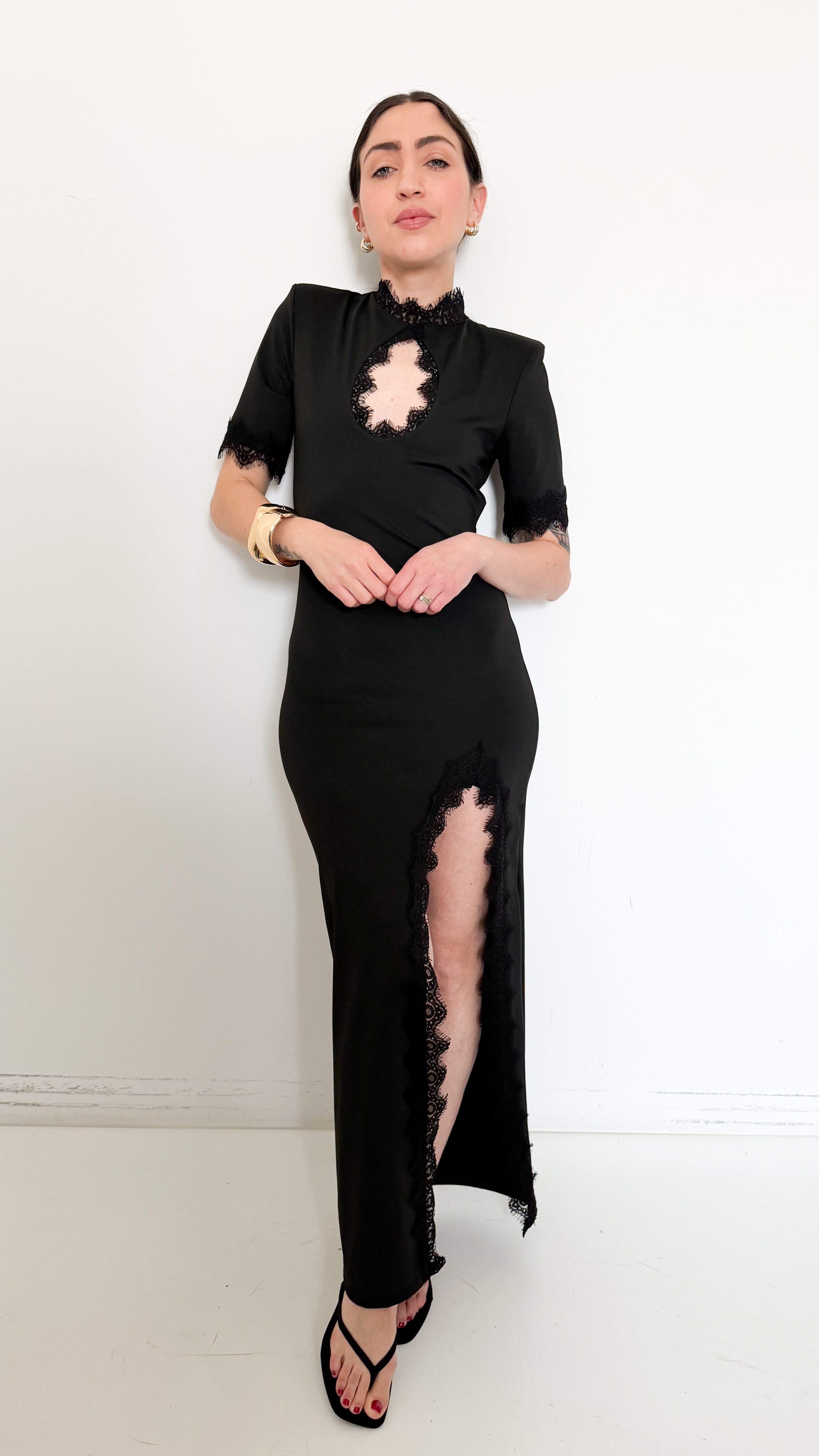 Vestito Lungo Con Pizzo