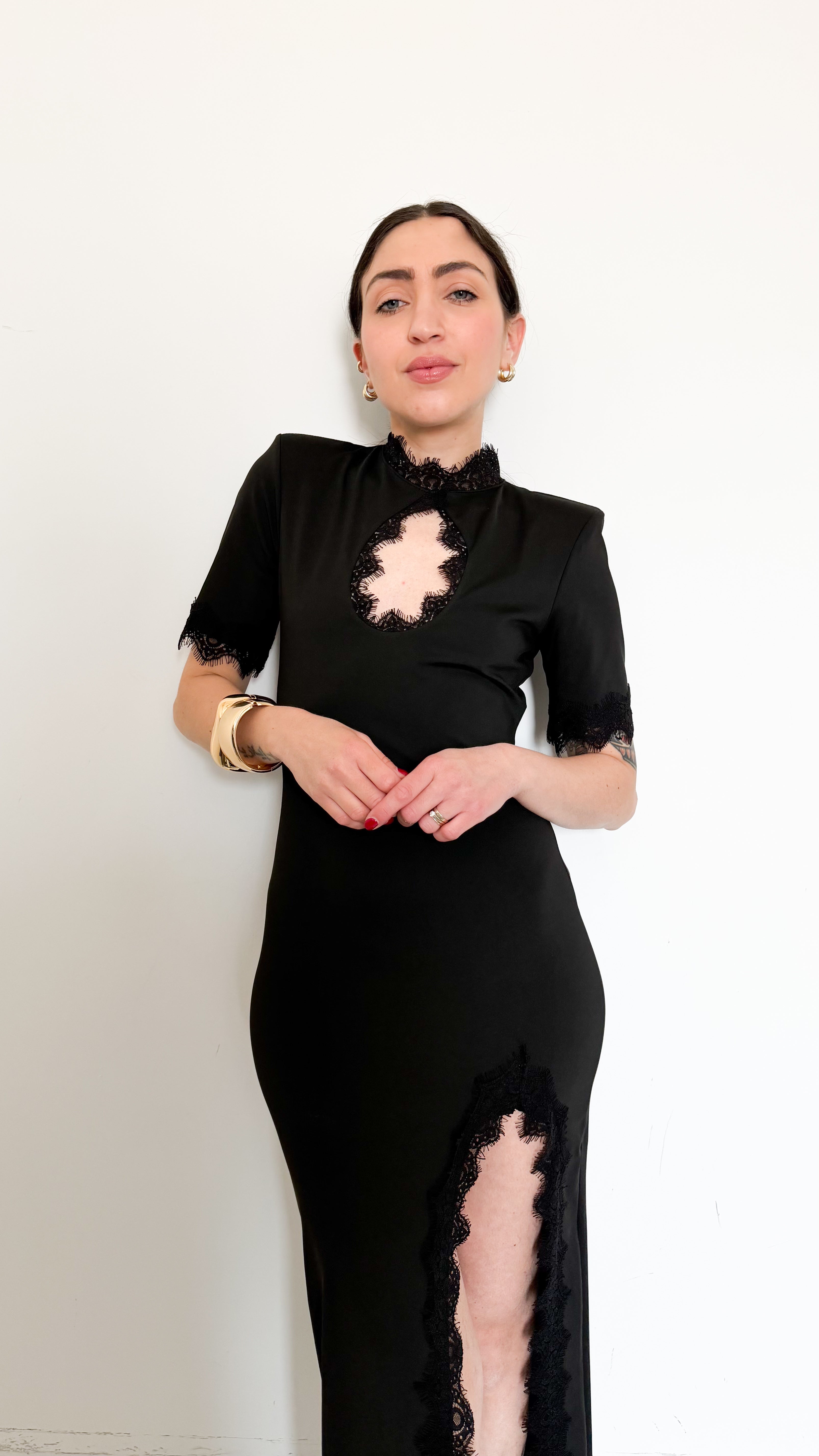 Vestito Lungo Con Pizzo