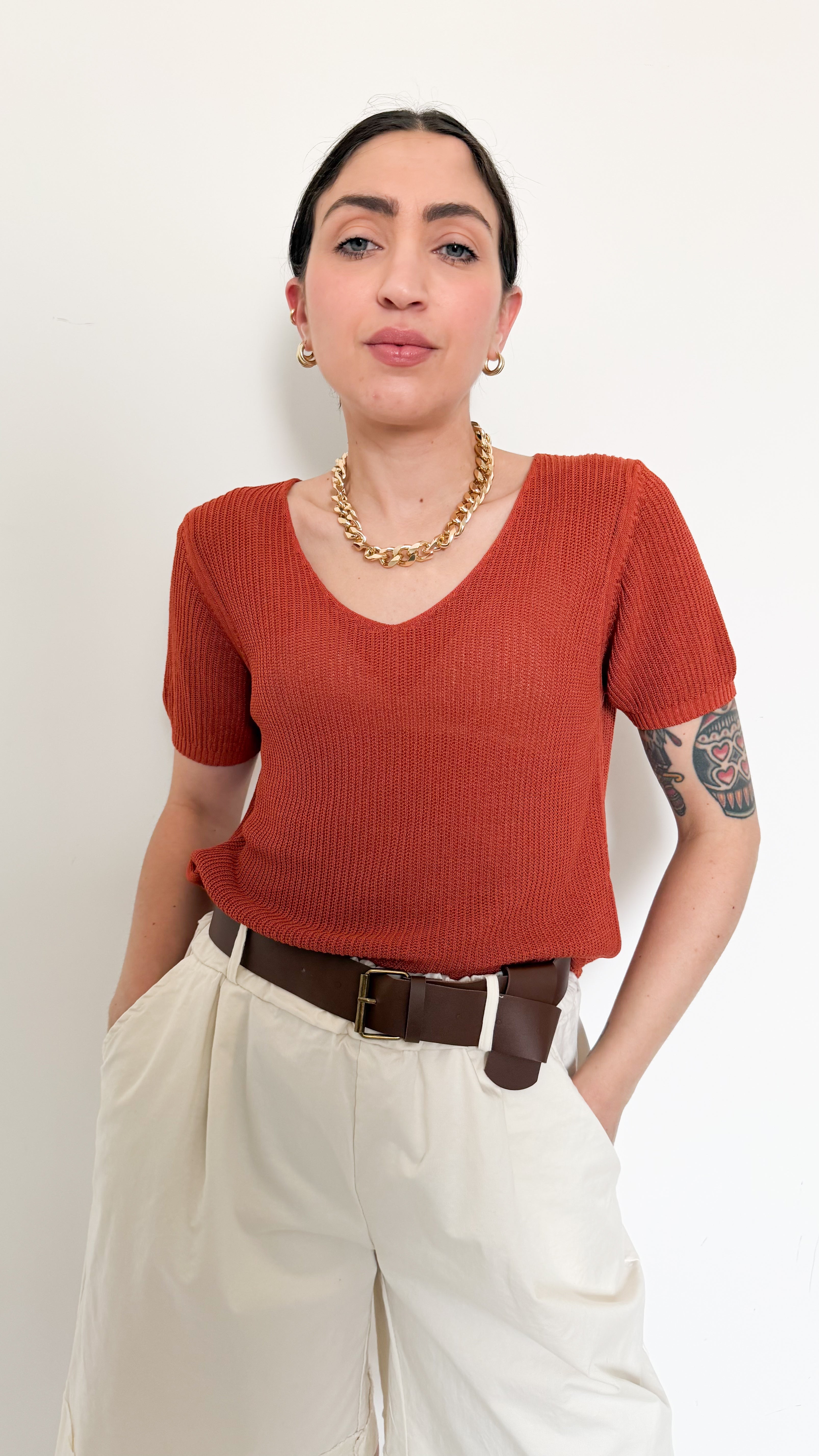 Maglia Ruggine A Coste