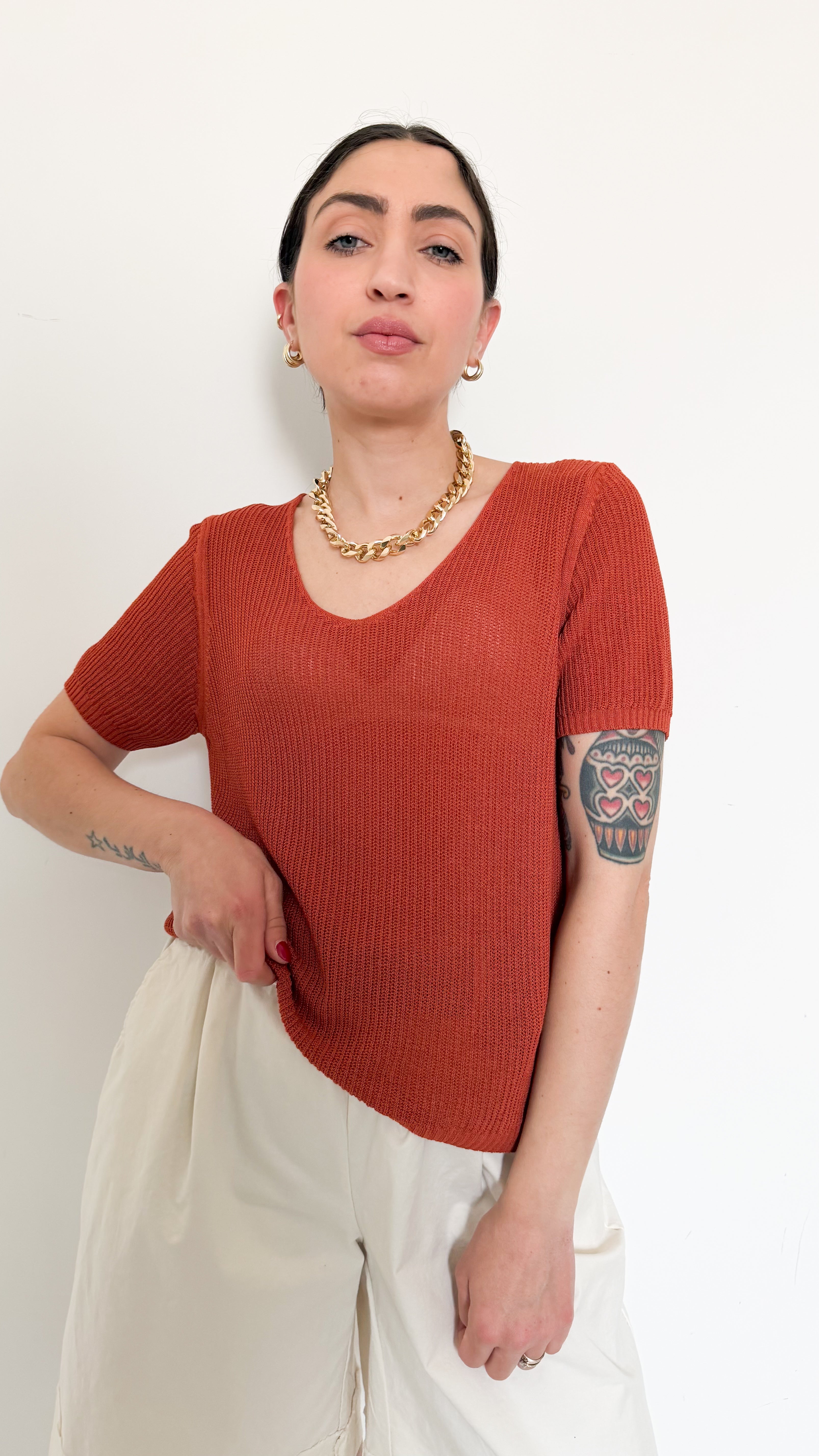 Maglia Ruggine A Coste