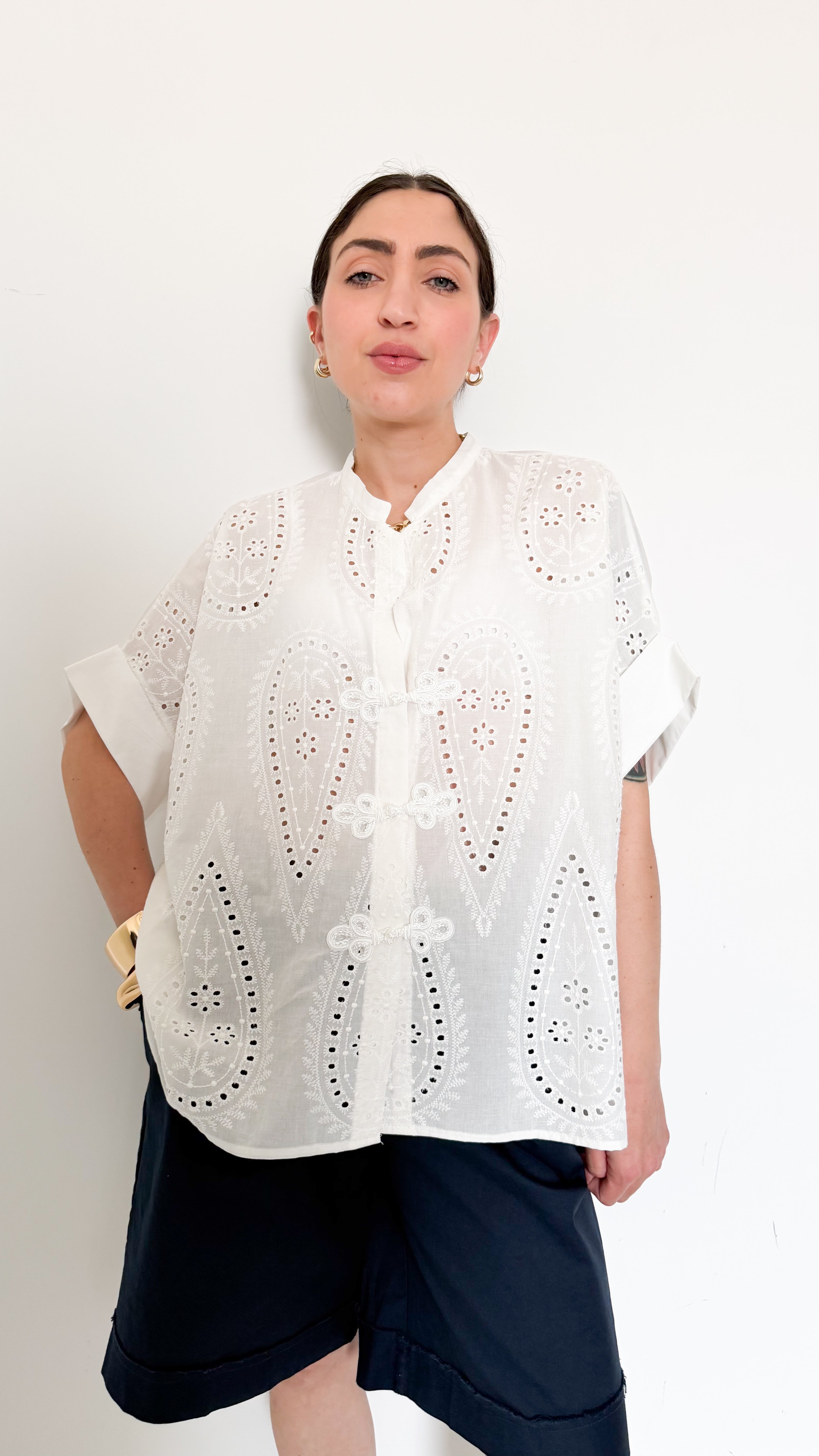 Camicia Bianca Con Dettagli