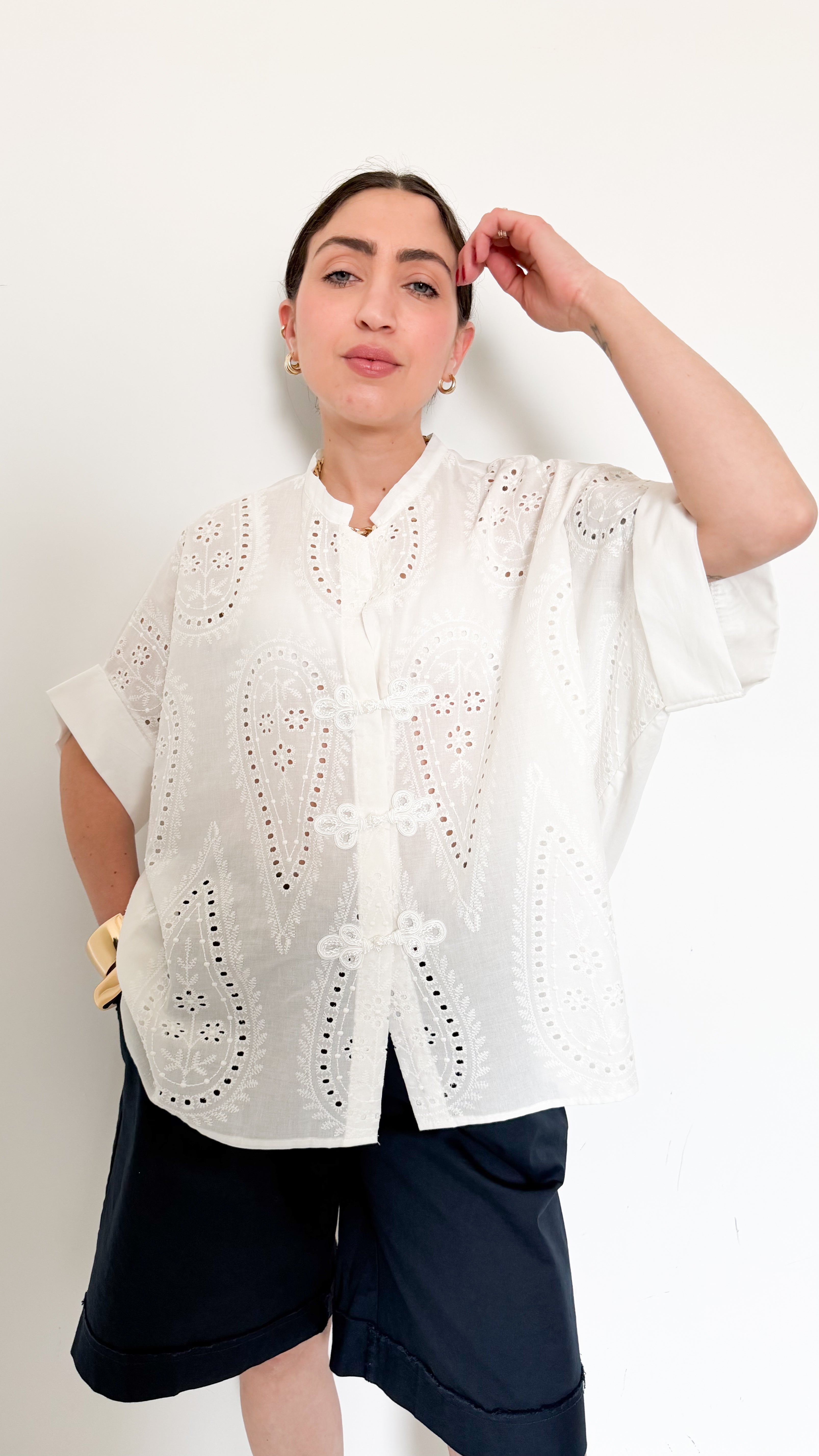 Camicia Bianca Con Dettagli
