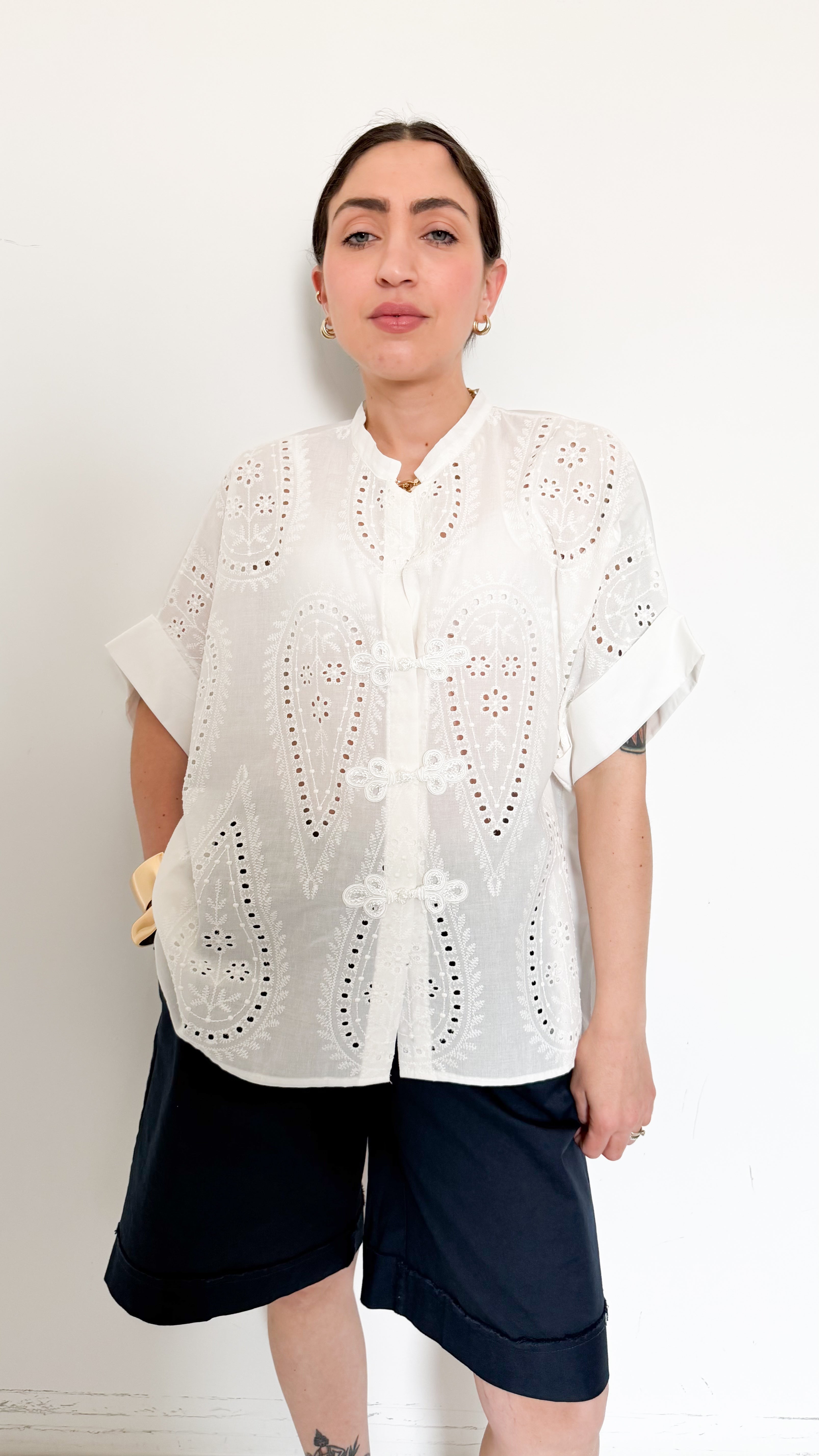 Camicia Bianca Con Dettagli