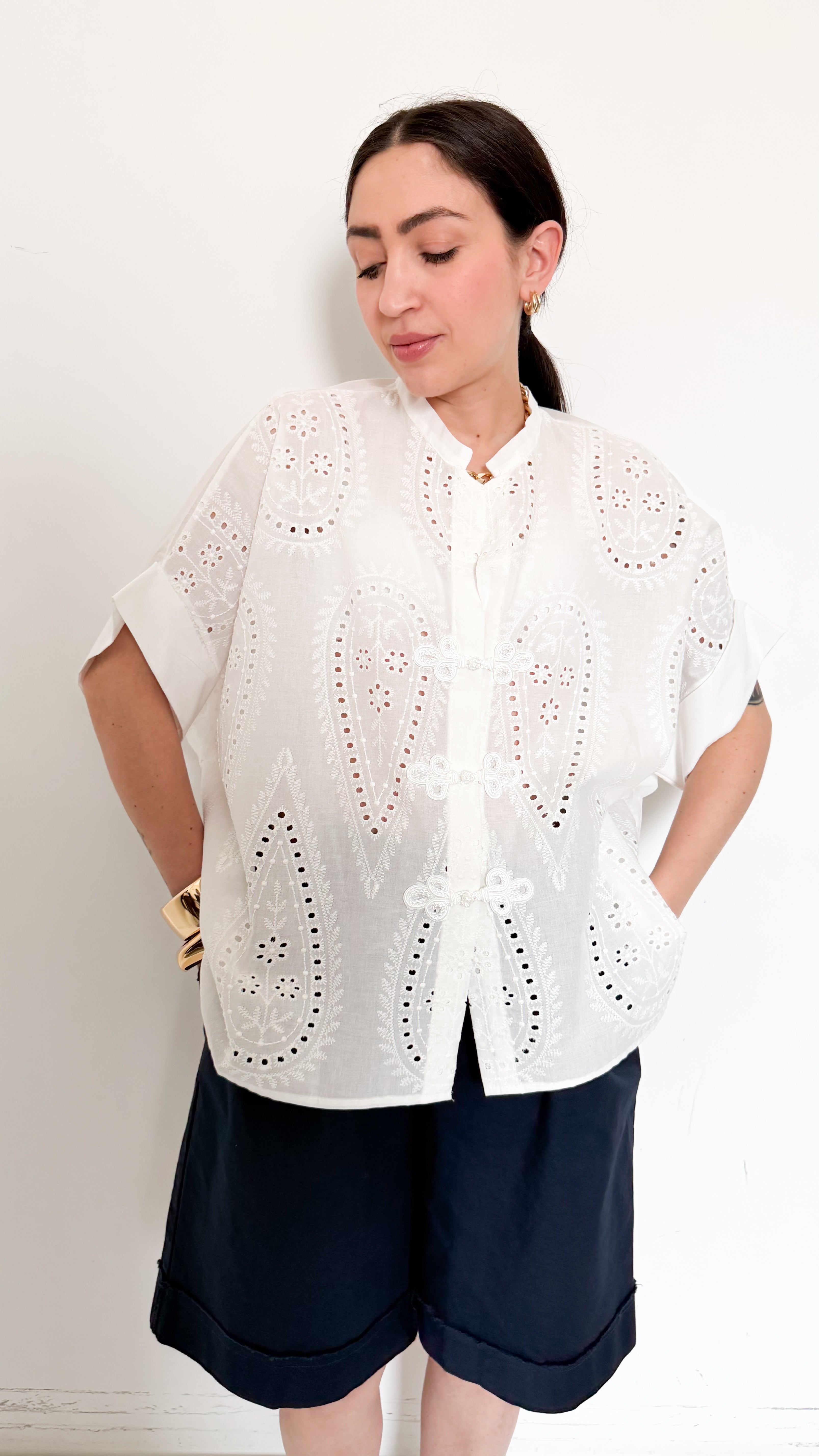 Camicia Bianca Con Dettagli