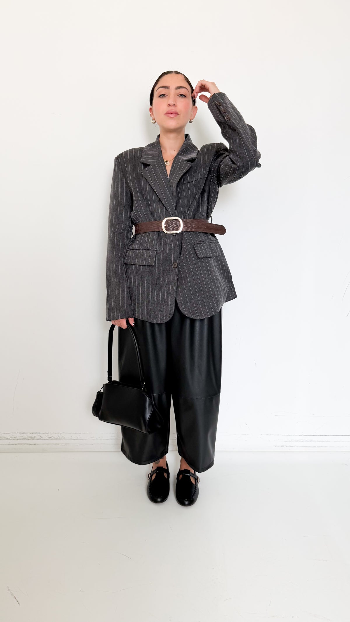 Pantaloni Neri Culotte In Similpelle
