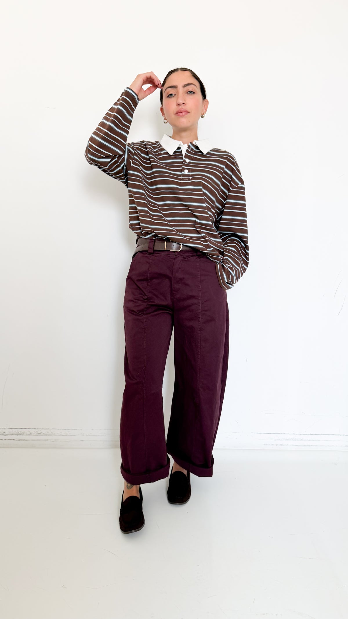 Pantaloni Balloon Borgogna Con Cintura