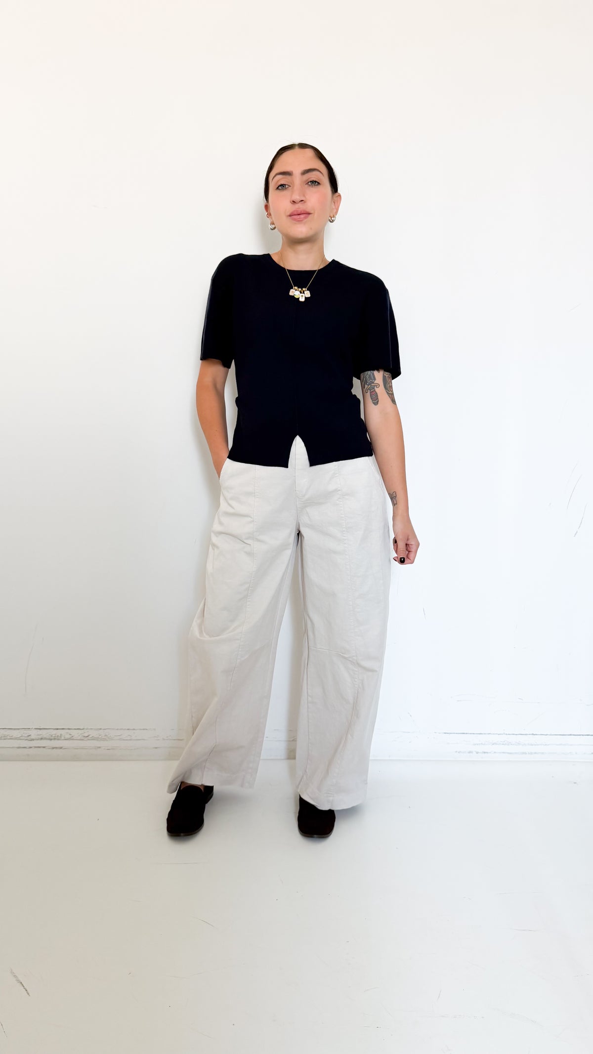 Pantaloni Balloon Burro Con Cintura