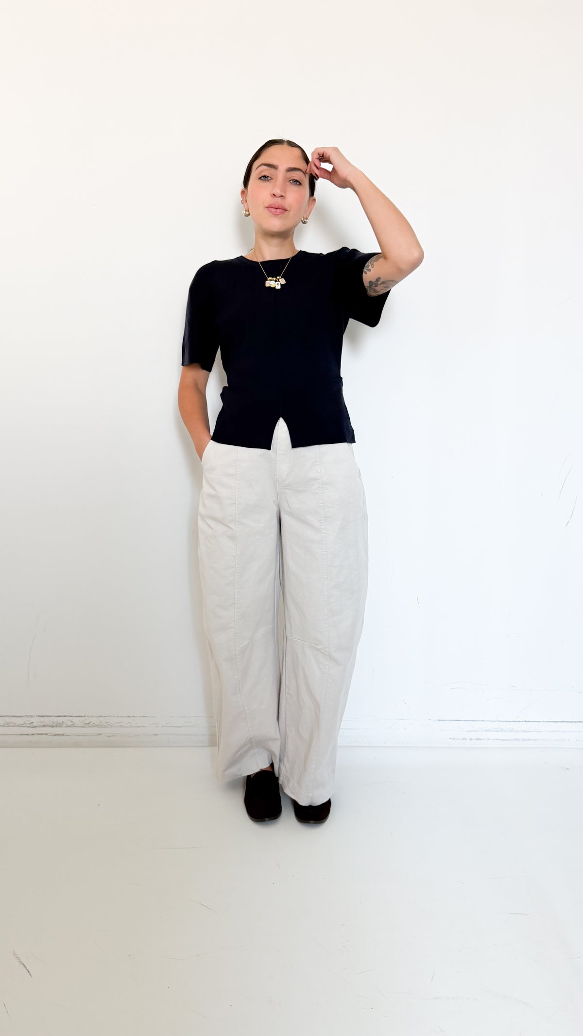 Pantaloni Balloon Burro Con Cintura