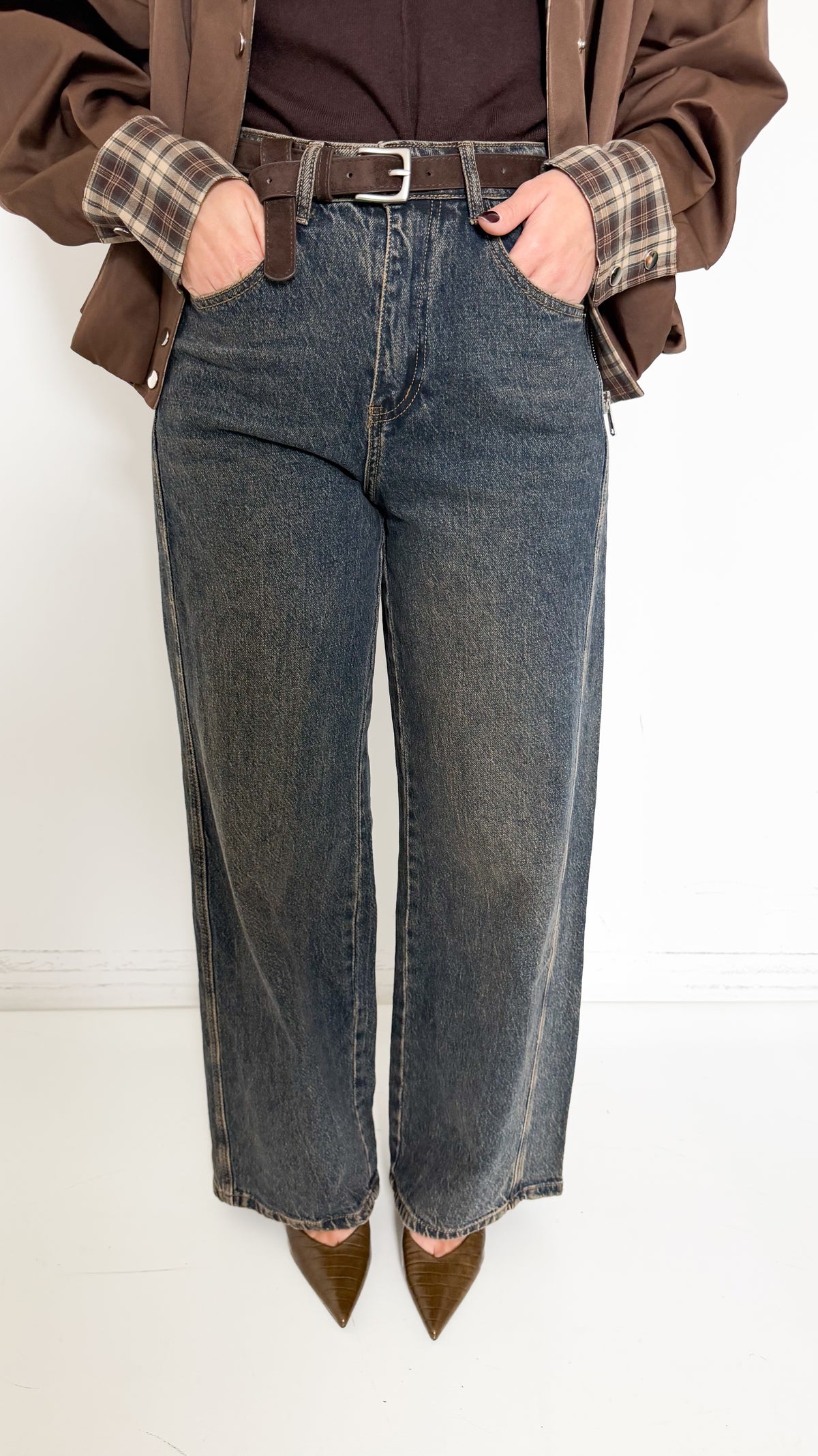 Jeans Wide Leg Sabbiato