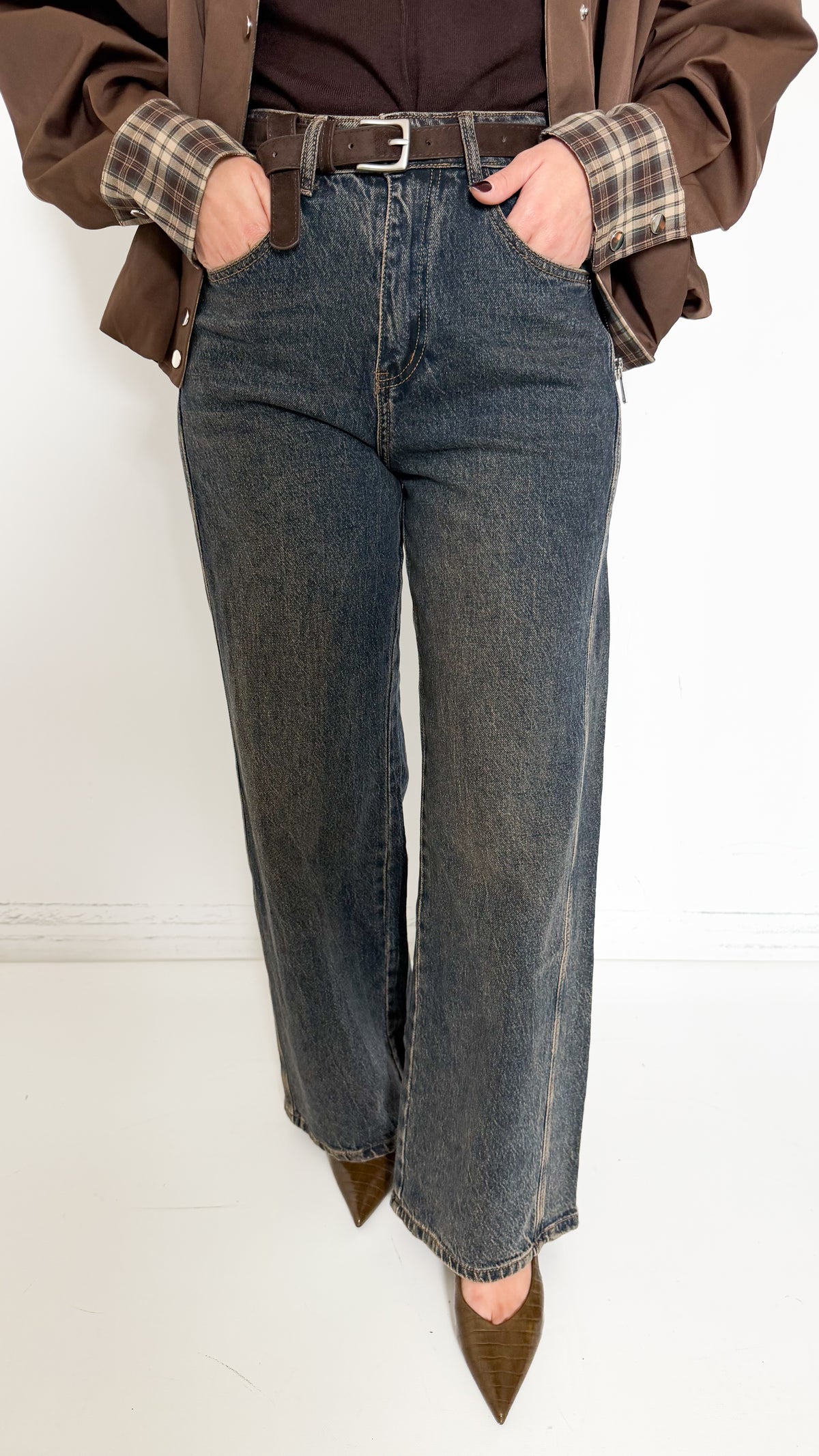 Jeans Wide Leg Sabbiato