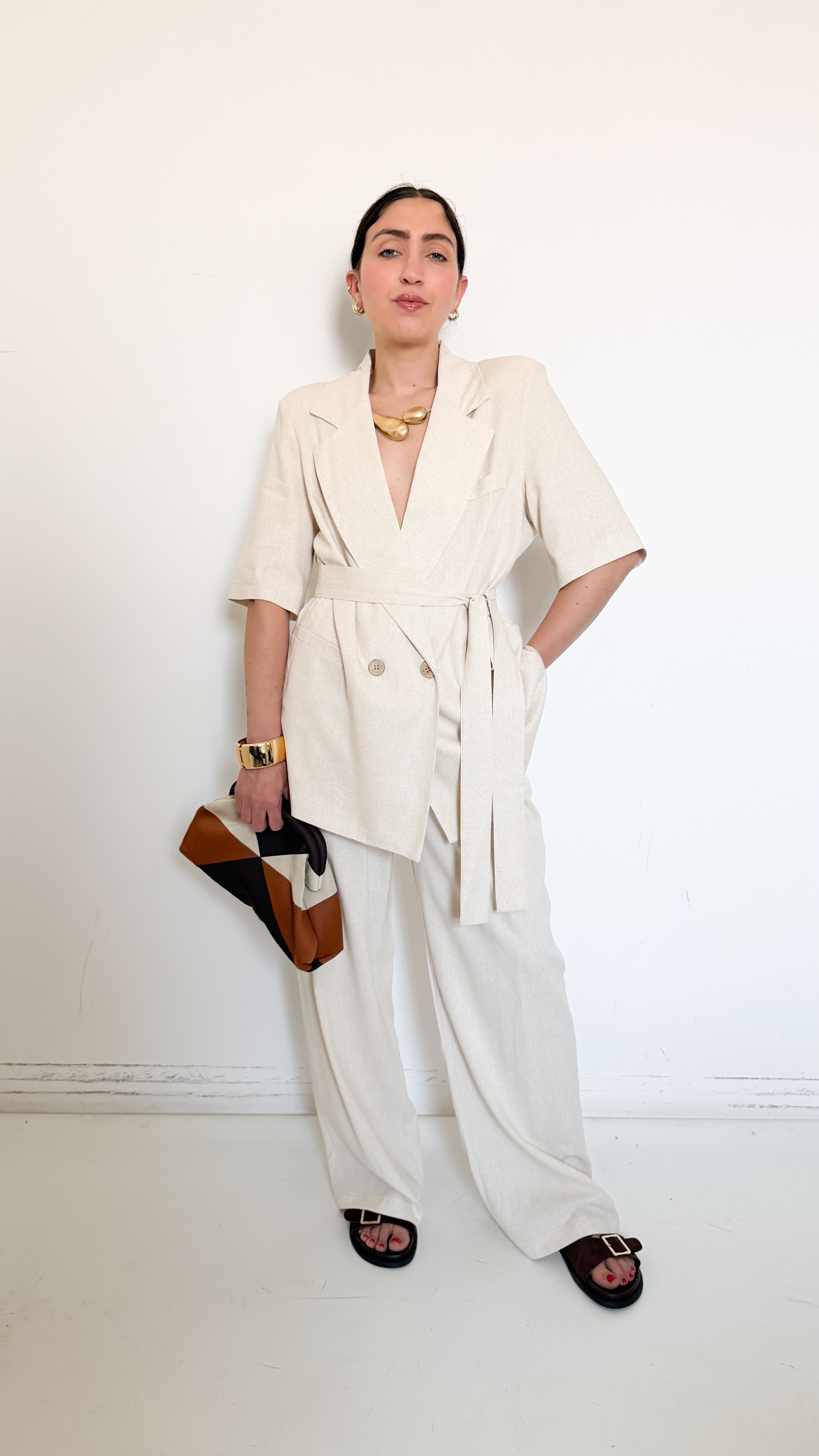 Tailleur Mezza Manica Beige
