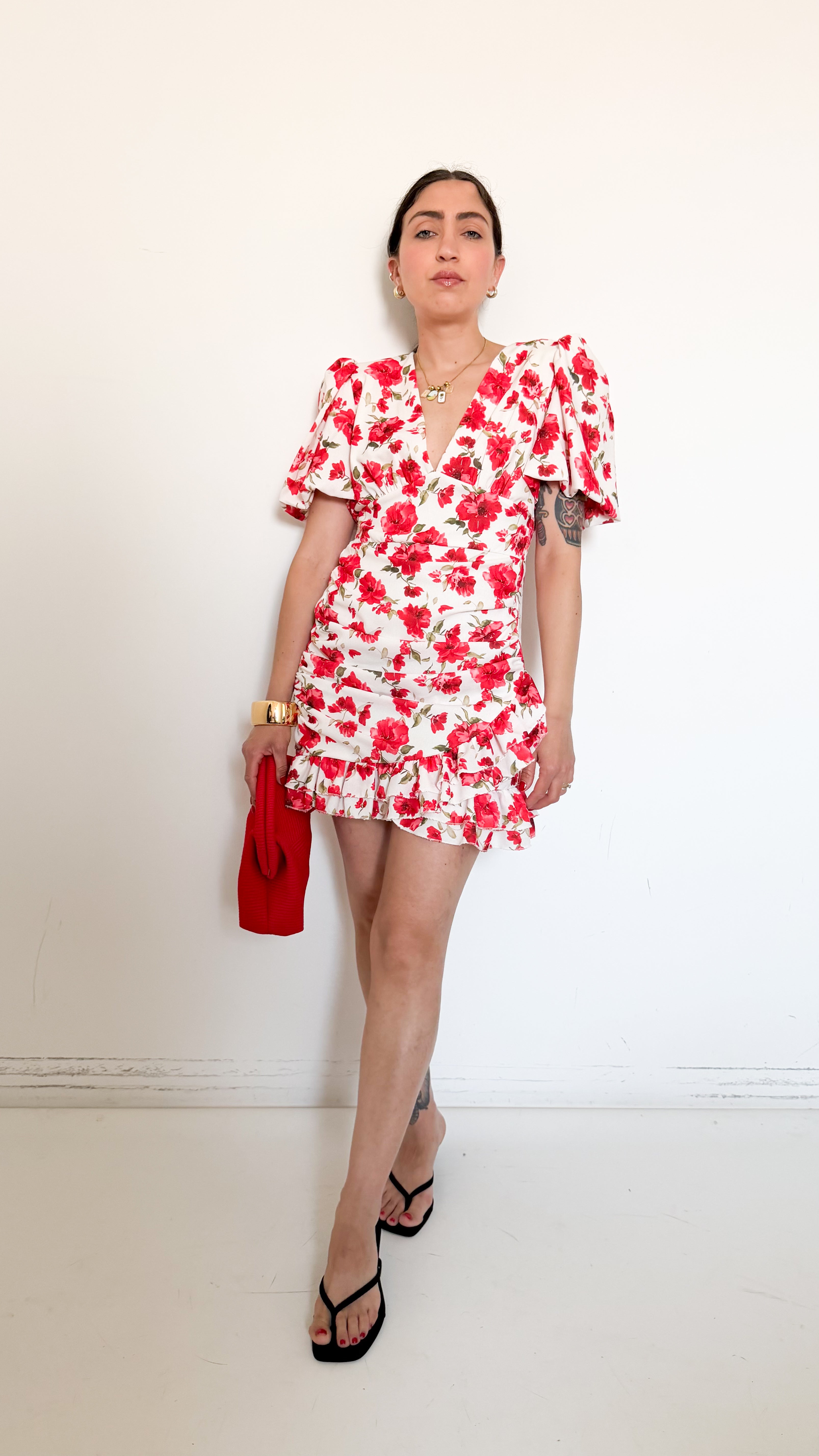 Vestito Corto A Fiori