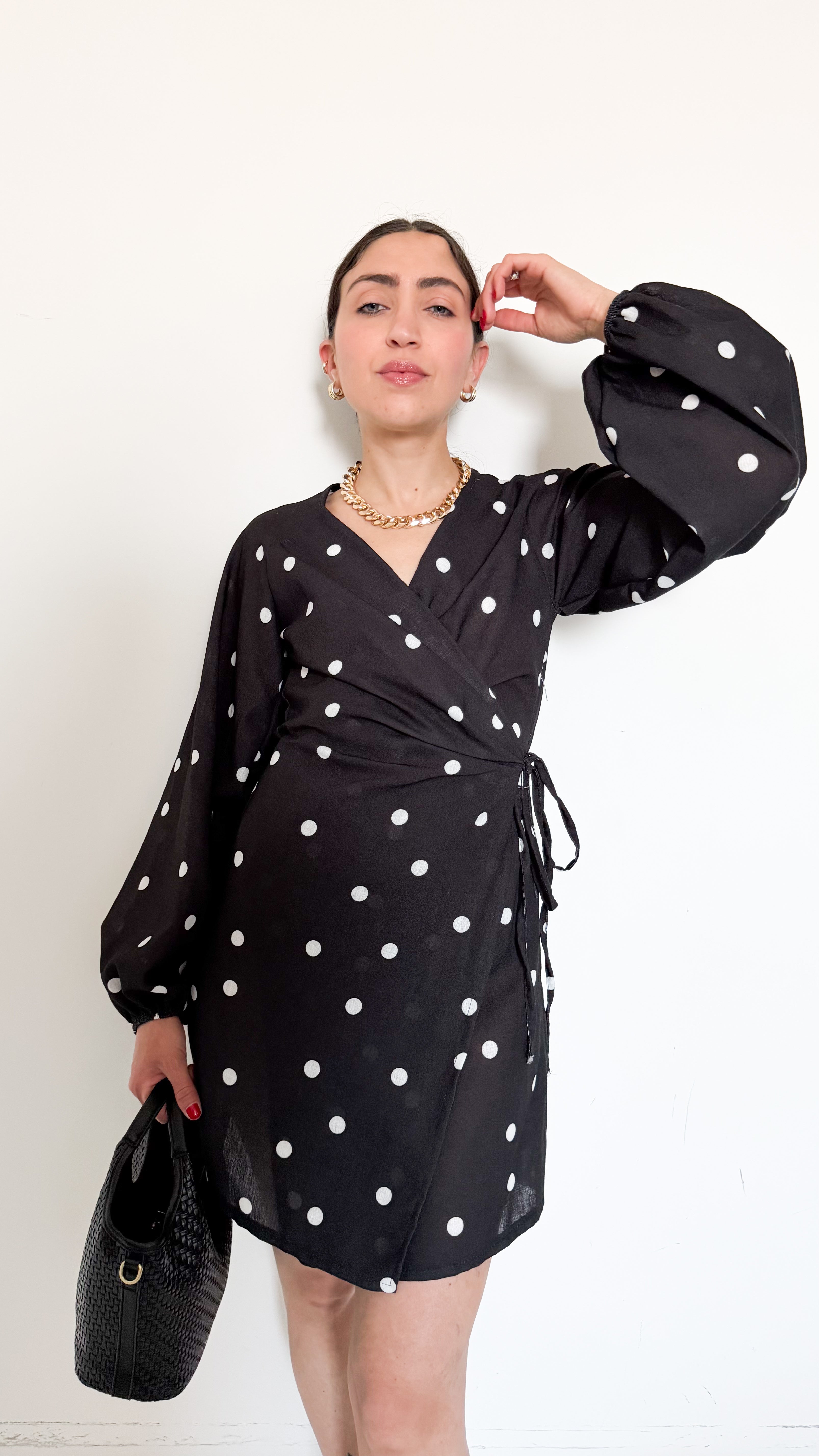 Vestito A Portafoglio A Pois