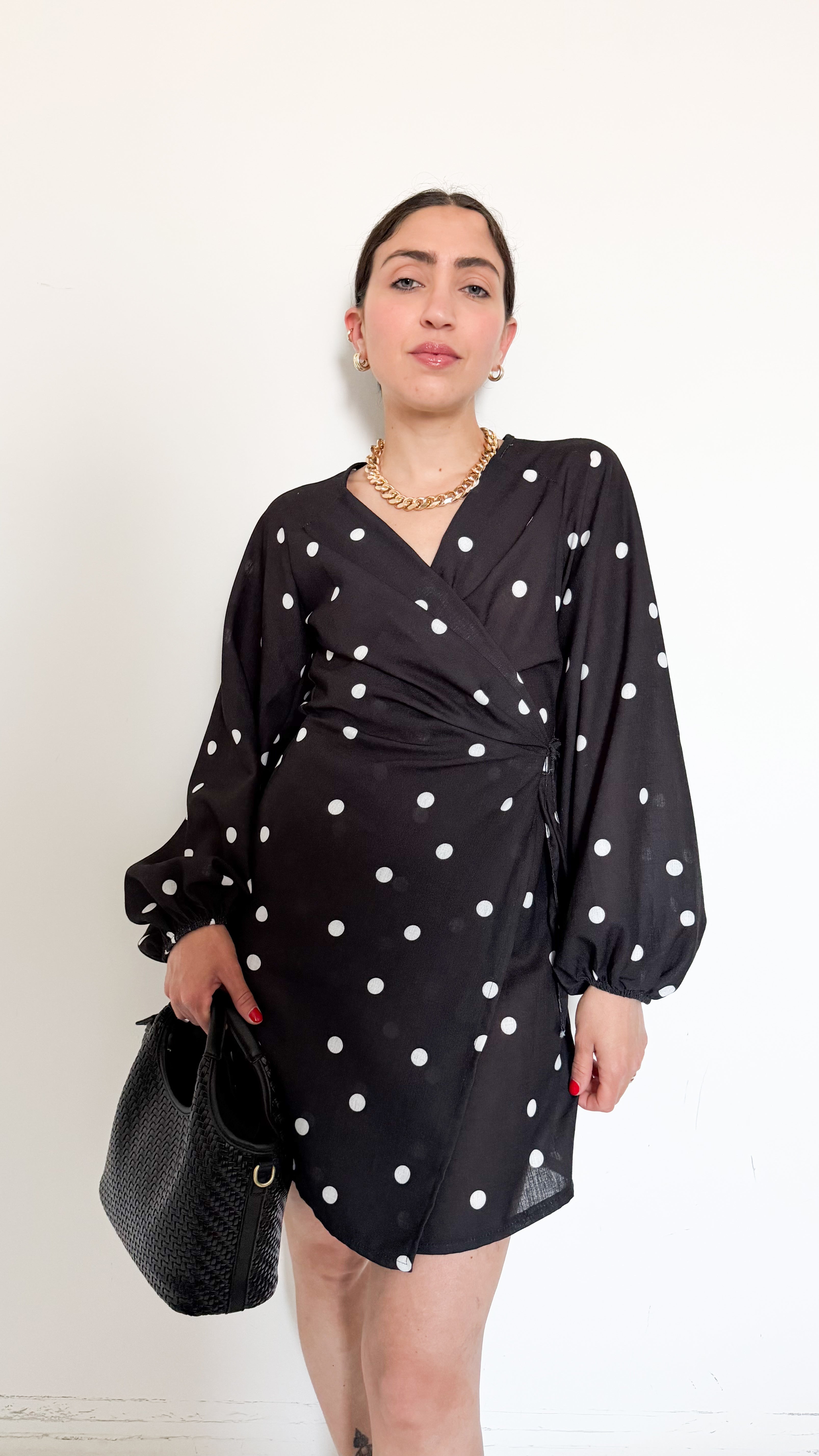 Vestito A Portafoglio A Pois