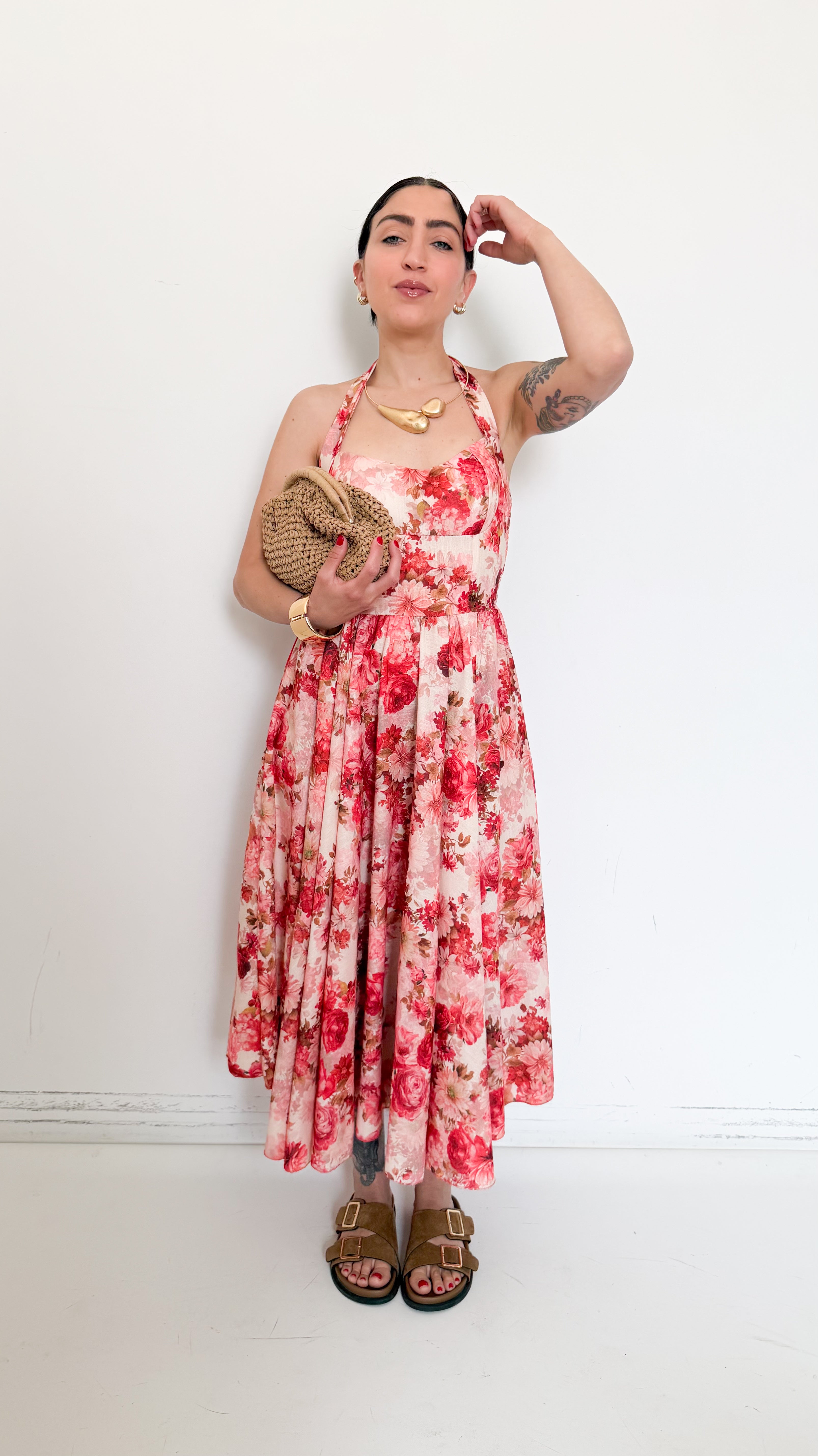 Vestito Midi A Fiori
