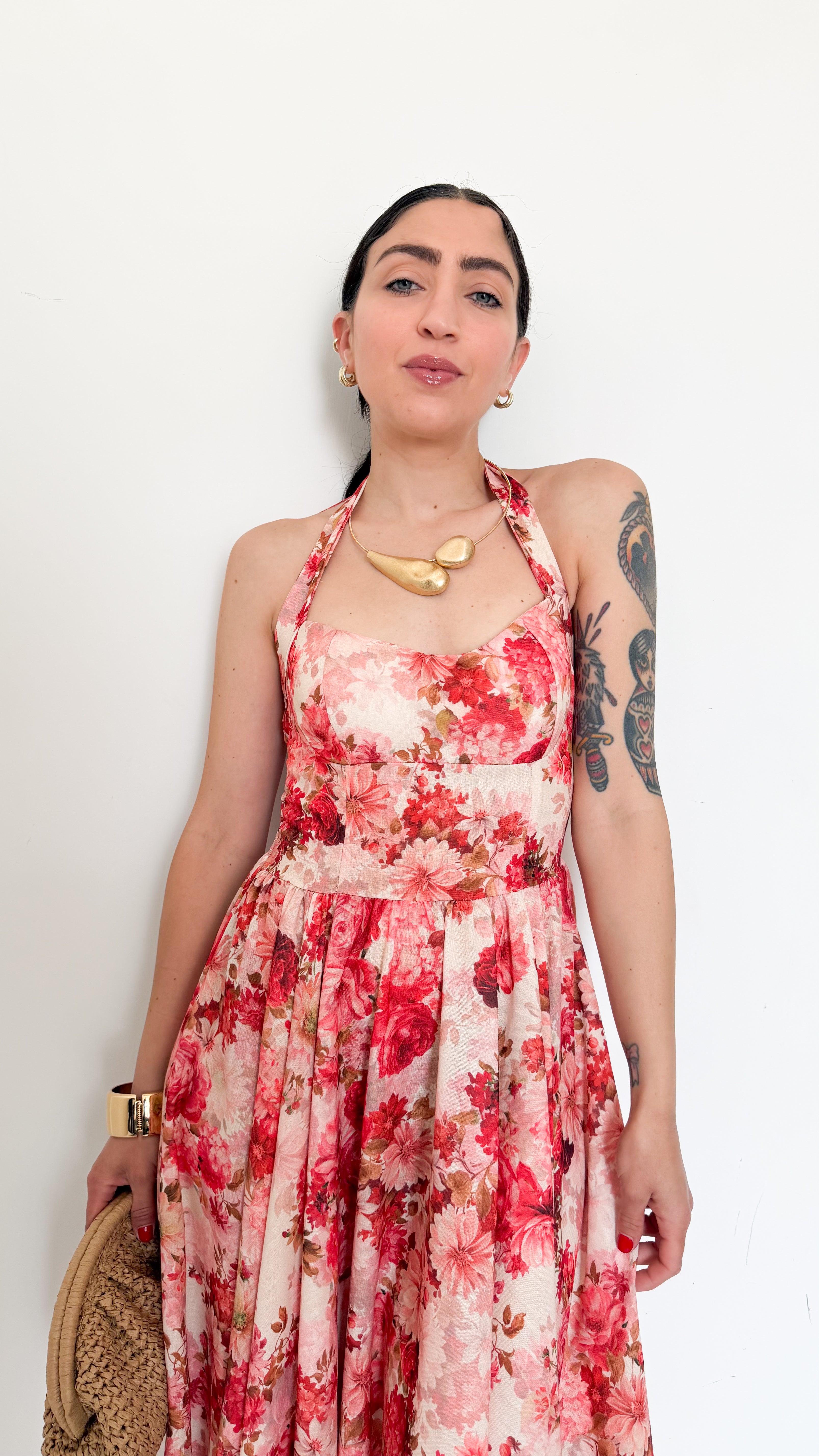 Vestito Midi A Fiori
