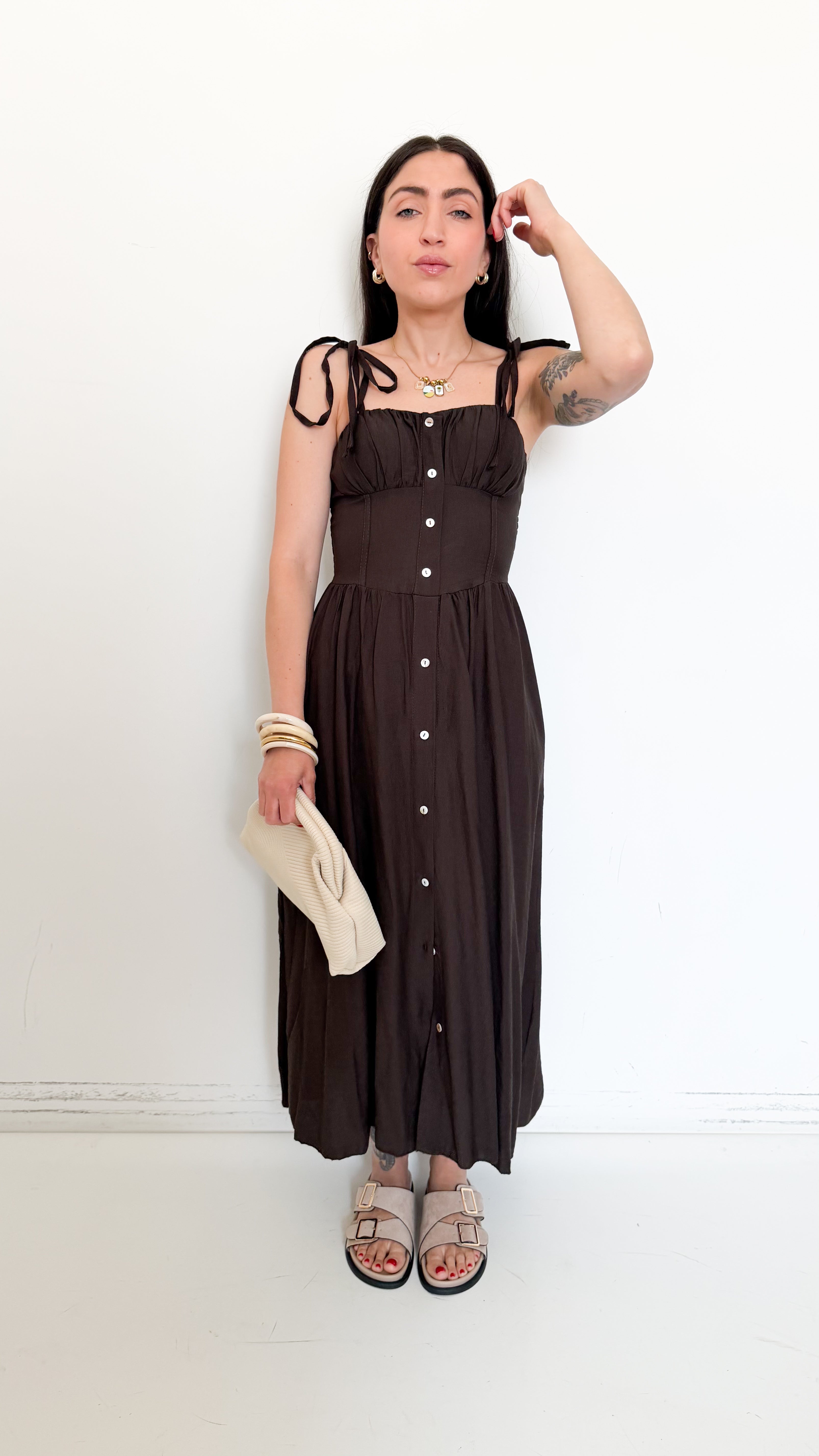 Vestito Midi Marrone