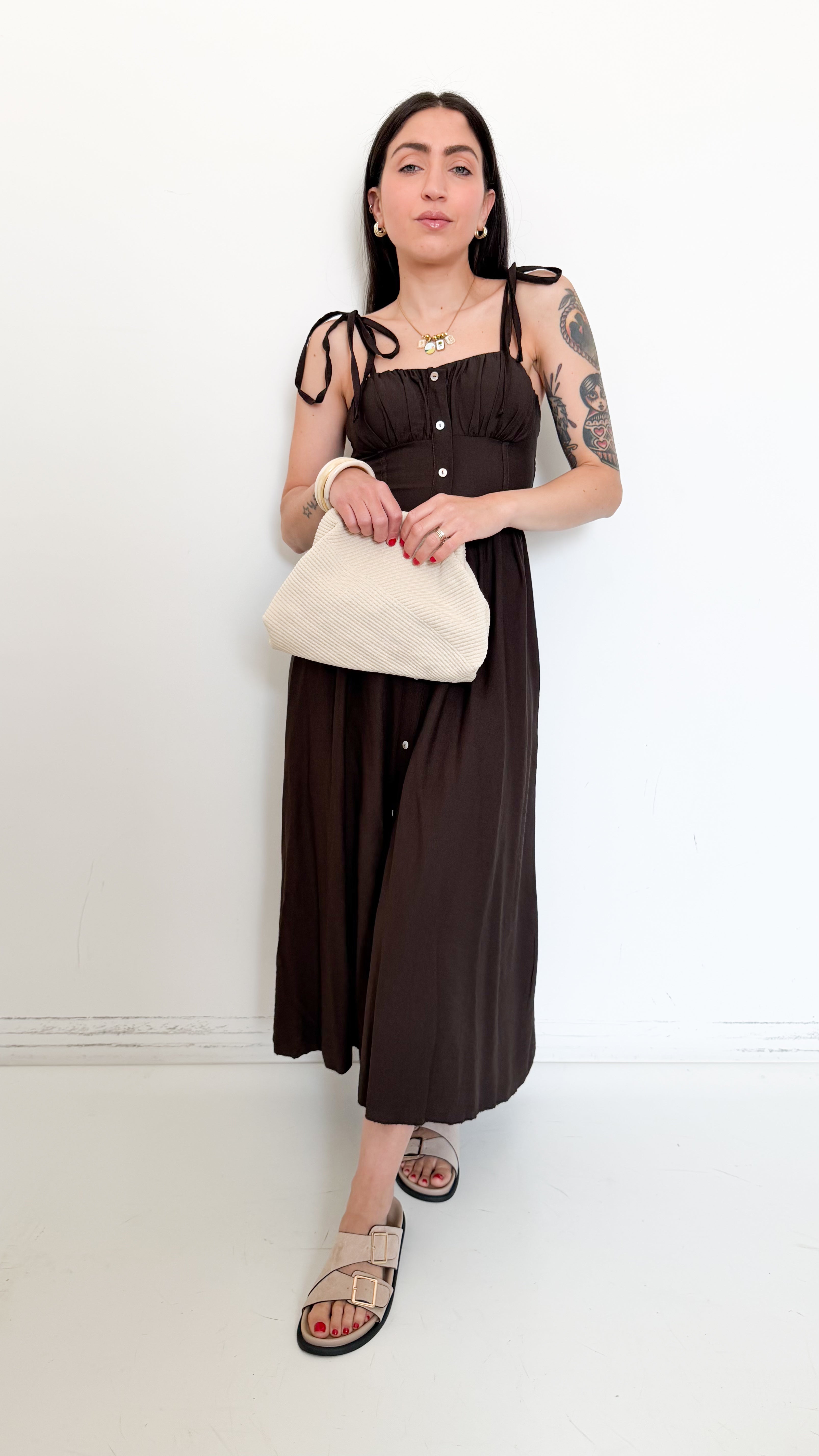 Vestito Midi Marrone