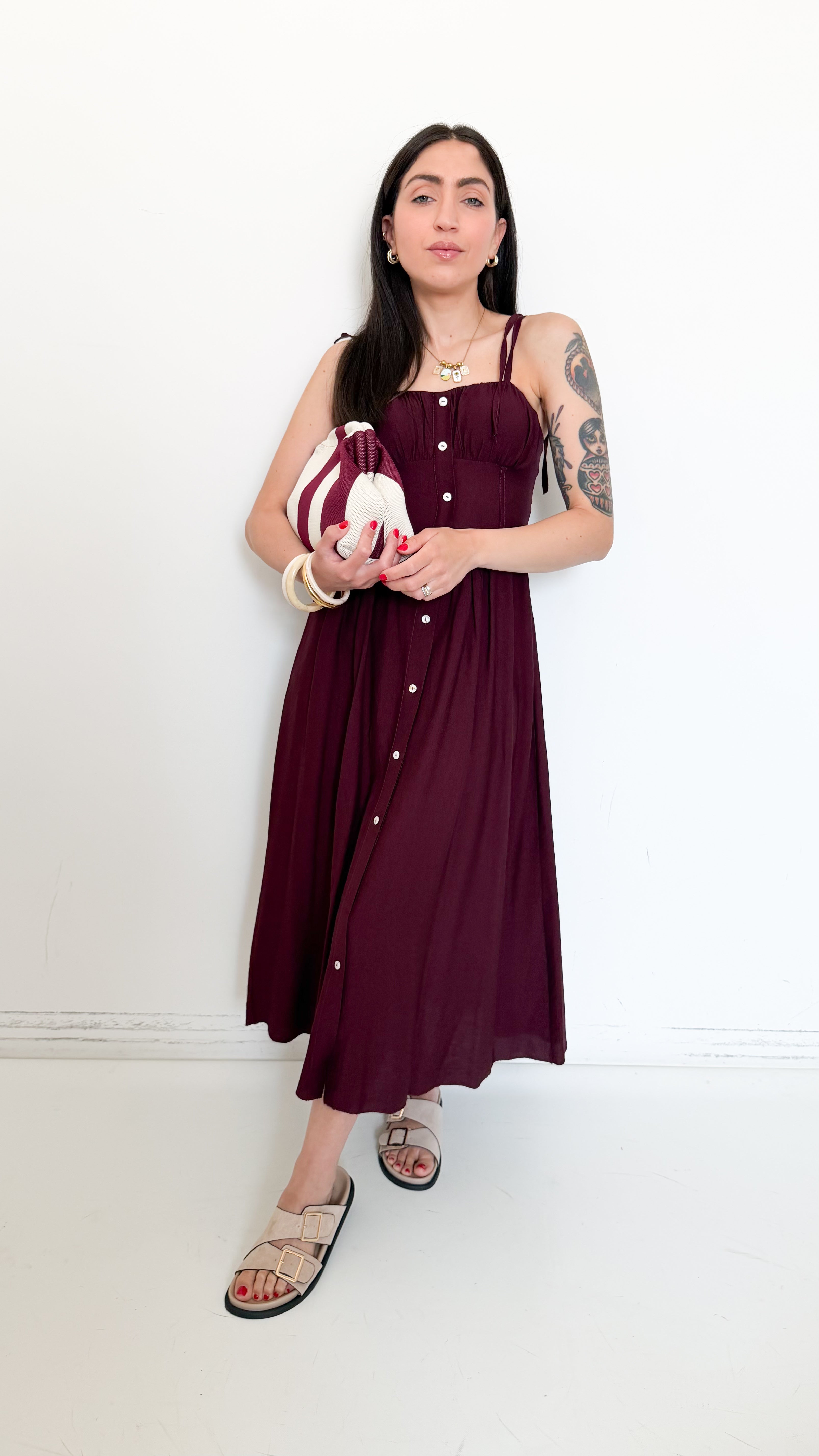 Vestito Midi Bordeaux