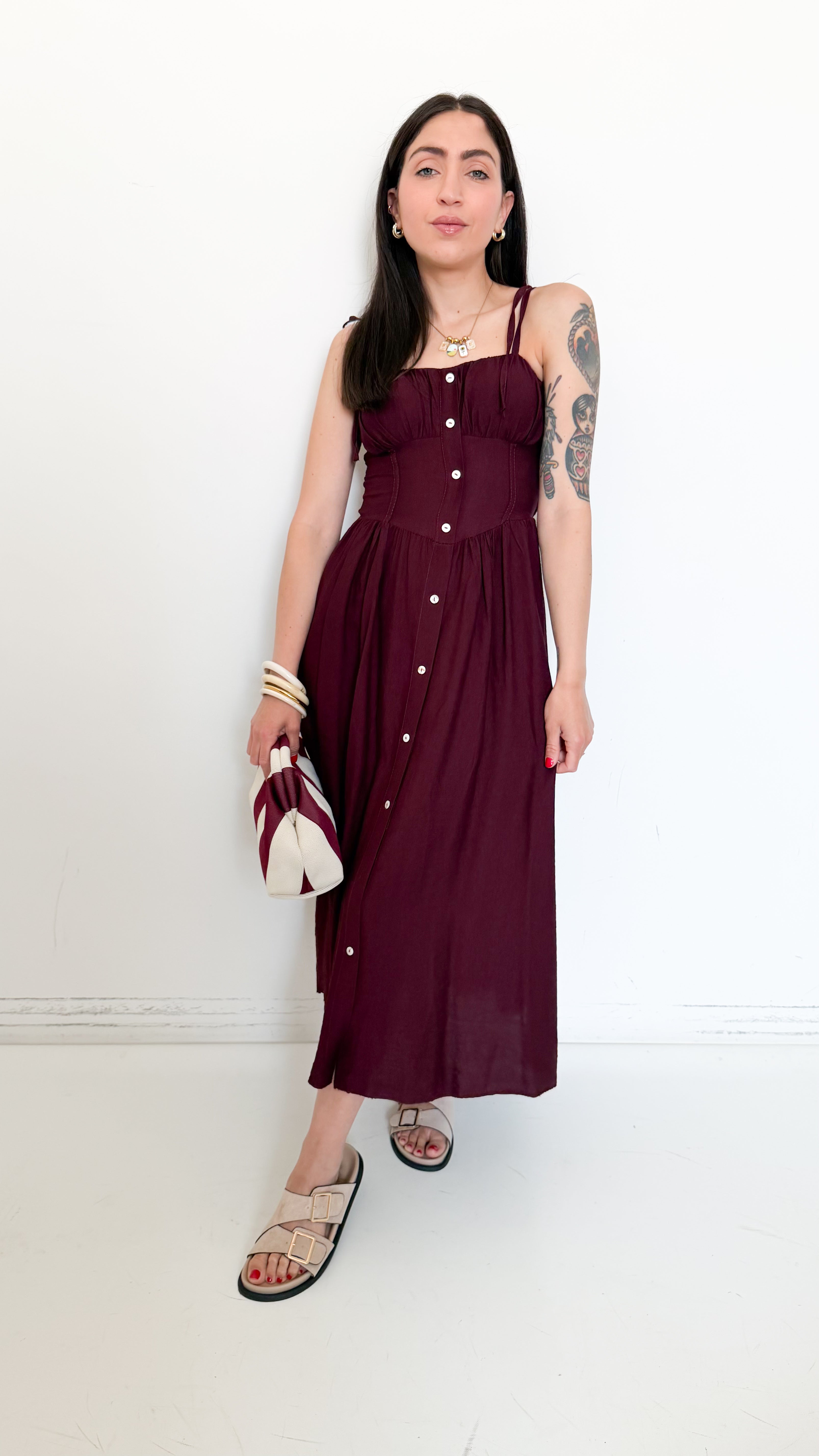 Vestito Midi Bordeaux