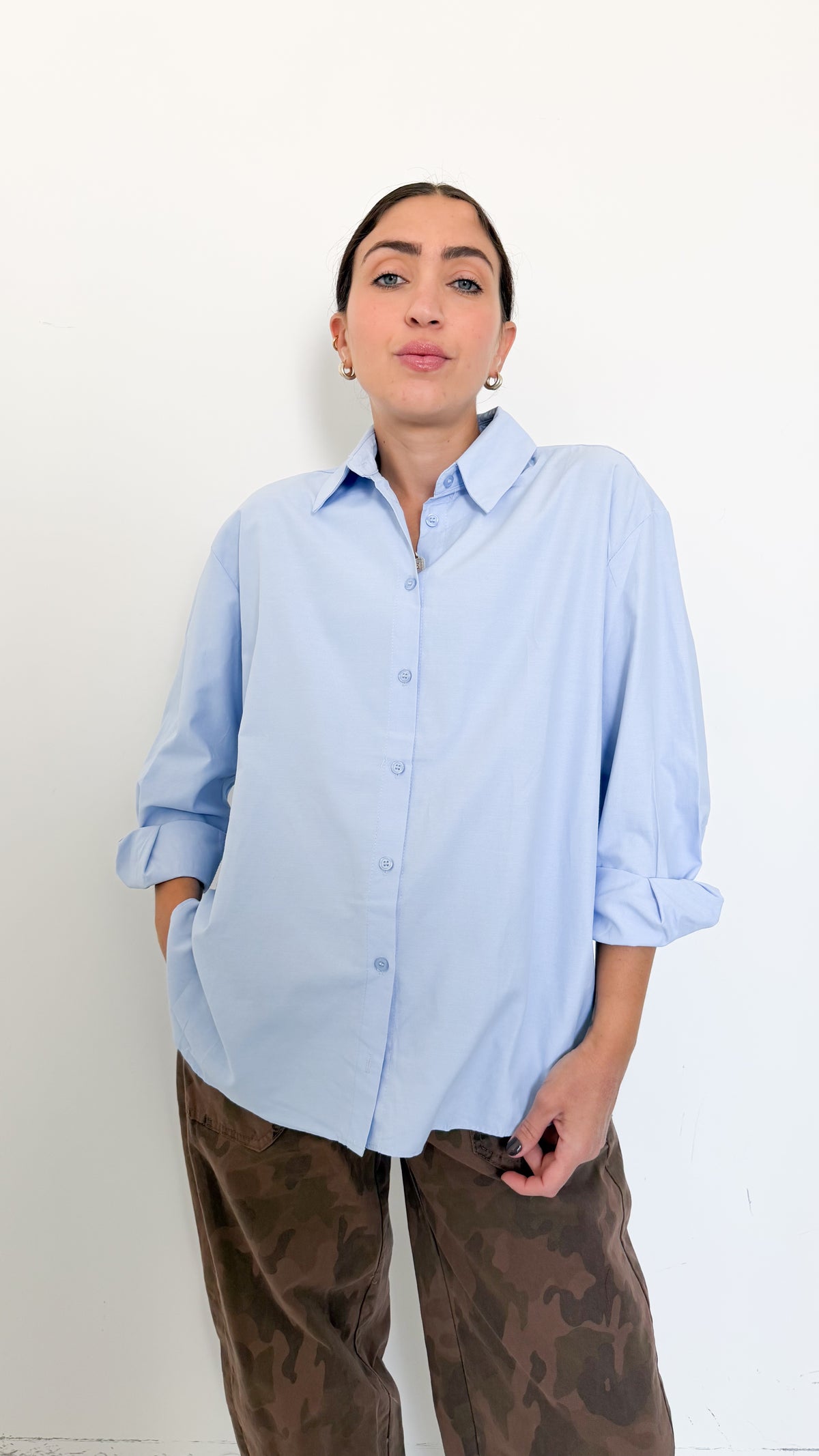 Camicia Basic Celeste