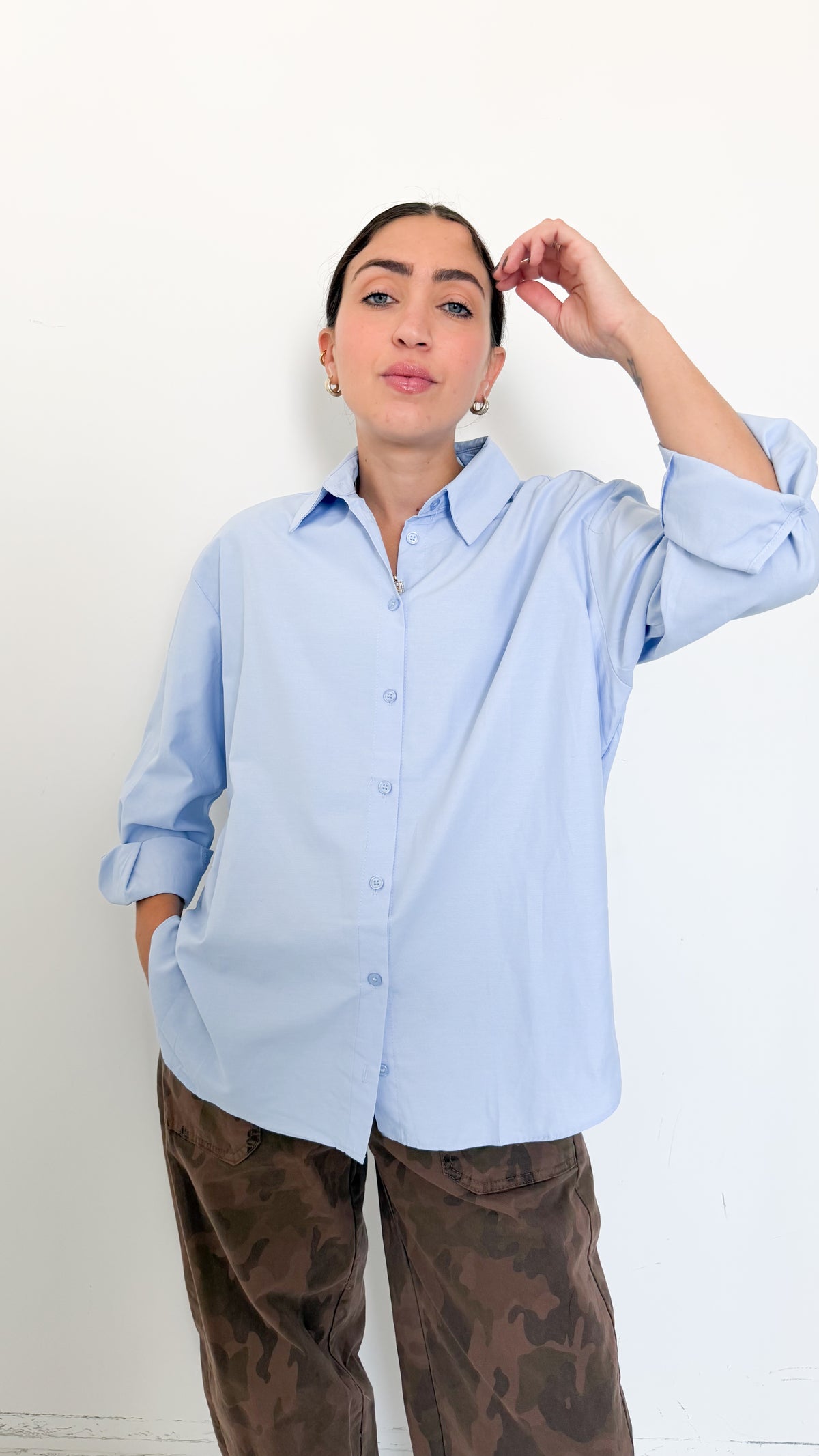 Camicia Basic Celeste