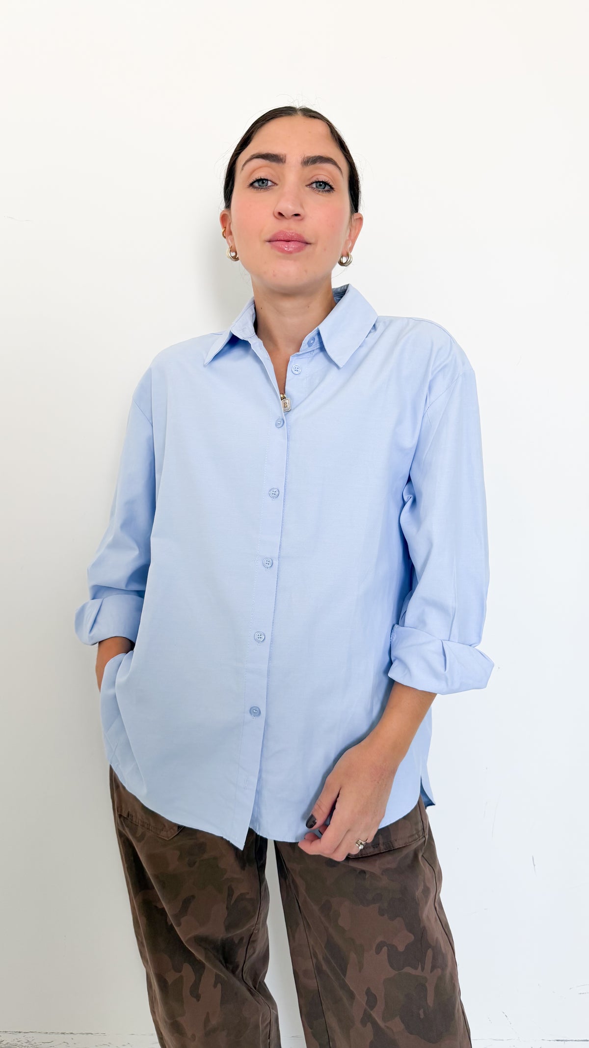 Camicia Basic Celeste